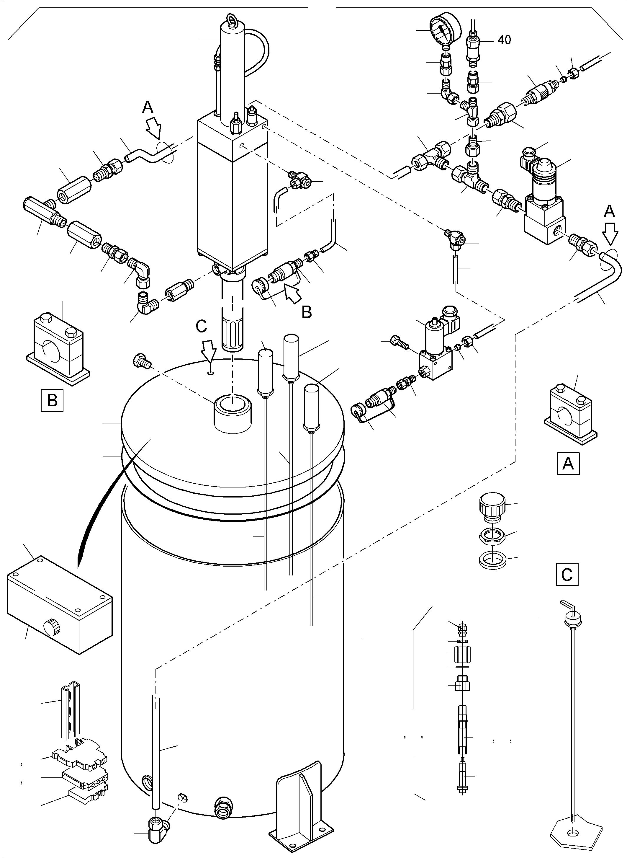 Excavators Mining Komatsu / PC3000-6E S/N 06249(G06249) / Lube Pump Station, Filling Connection(991-0548c : 991-0548c)