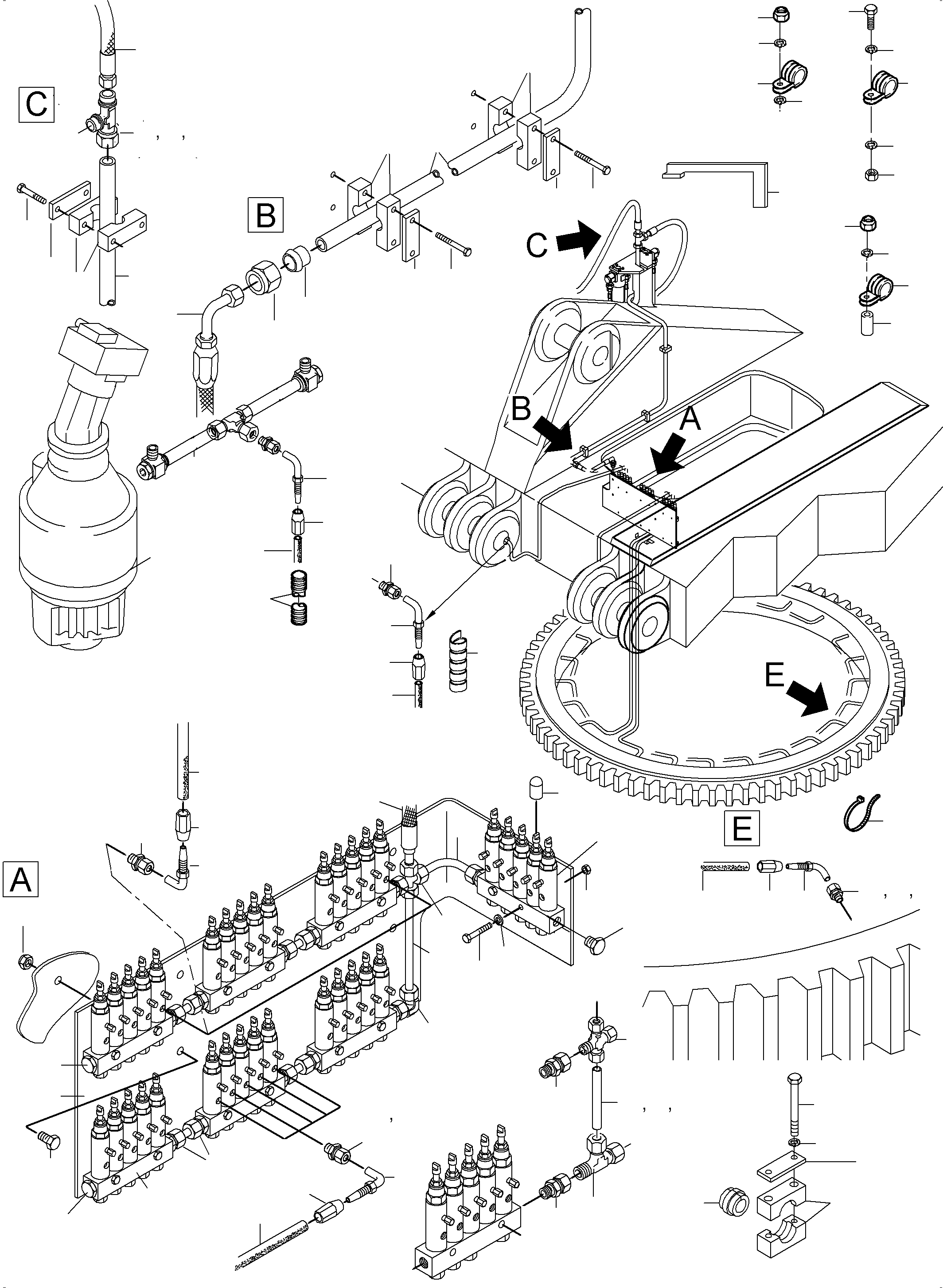 Excavators Mining Komatsu / PC3000-6E S/N 06249(G06249) / Lube Distributor Swing Ring(255-2323 : 255-2323)