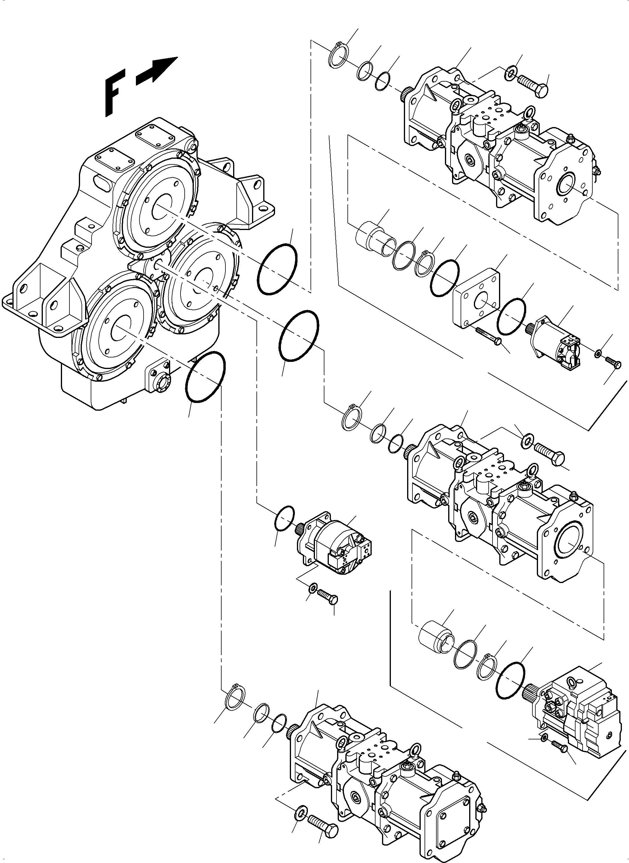 Excavators Mining Komatsu / PC3000-6E S/N 06249(G06249) / Pump Installation(255-1231 : 255-1231)