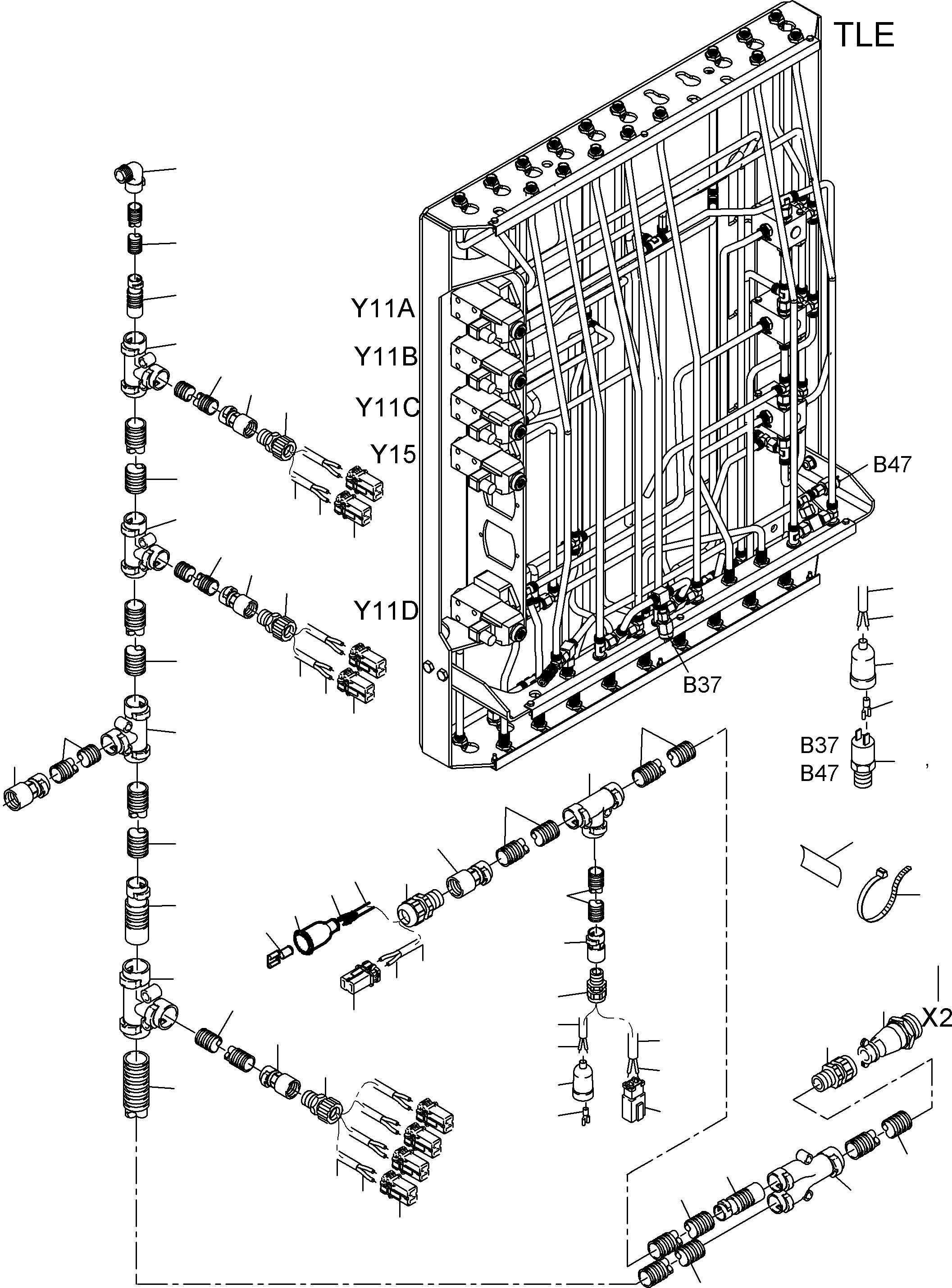 Excavators Mining Komatsu / PC3000-6 S/N 06253(G06253) / Cables - Pilot Control Frame(485-2186c : 485-2186c)