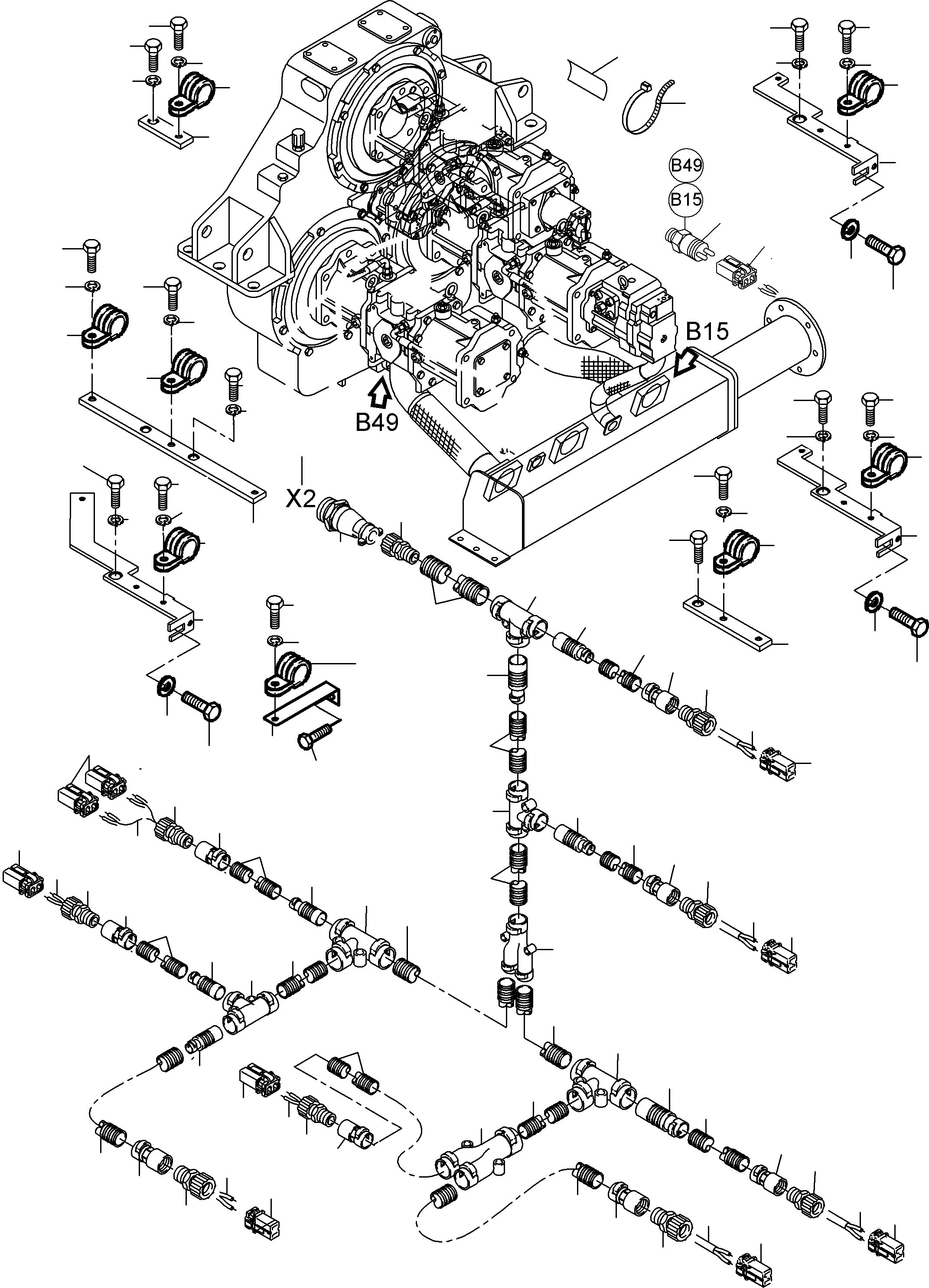 Excavators Mining Komatsu / PC3000-6 S/N 06253(G06253) / Cables - Pump Distributor Gear(485-2148d : 485-2148d)