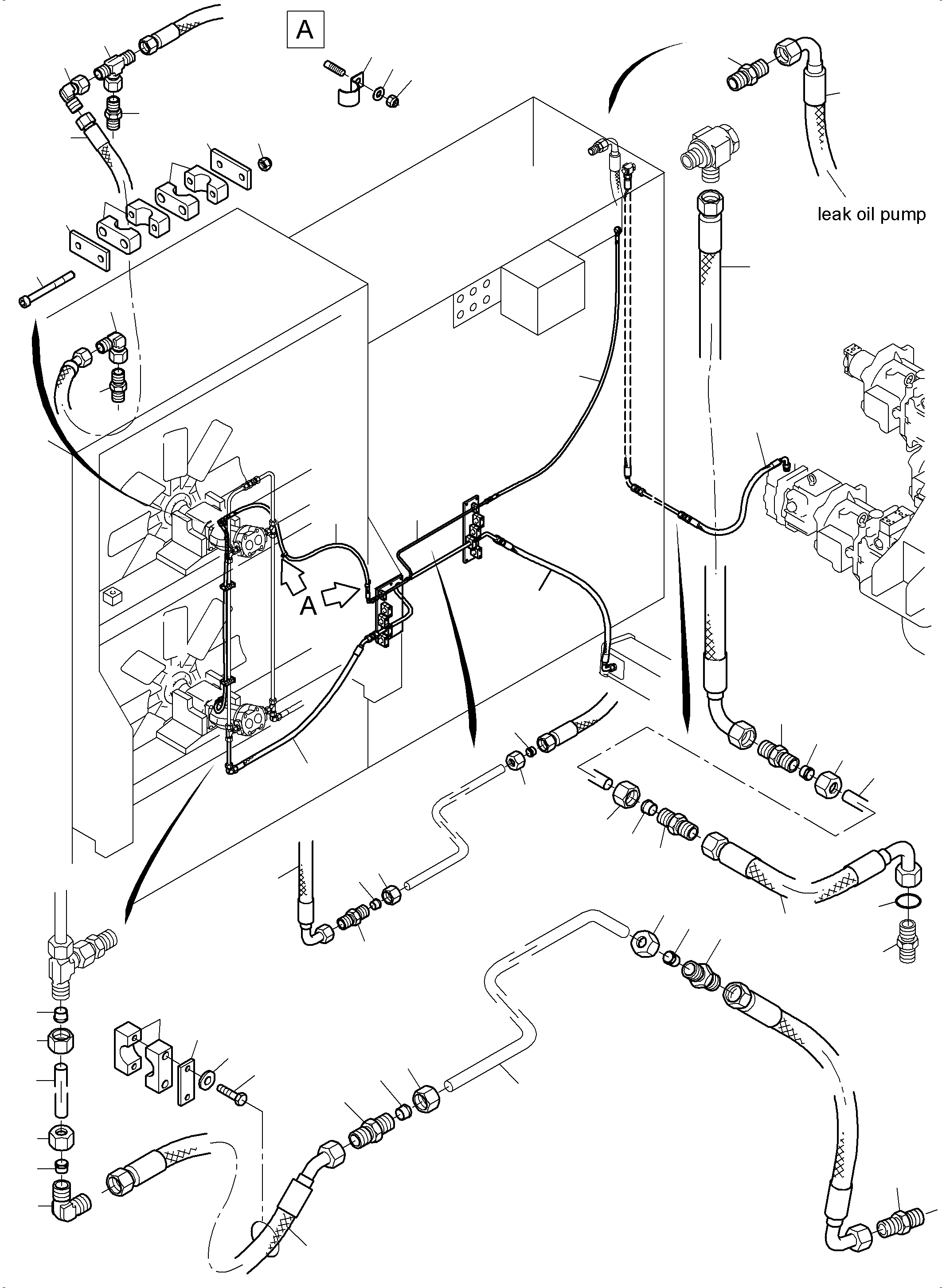 Excavators Mining Komatsu / PC3000-6 S/N 06259(G06259) / Return Lines - Fan Motors, Fan Pump(485-1821b : 485-1821b)