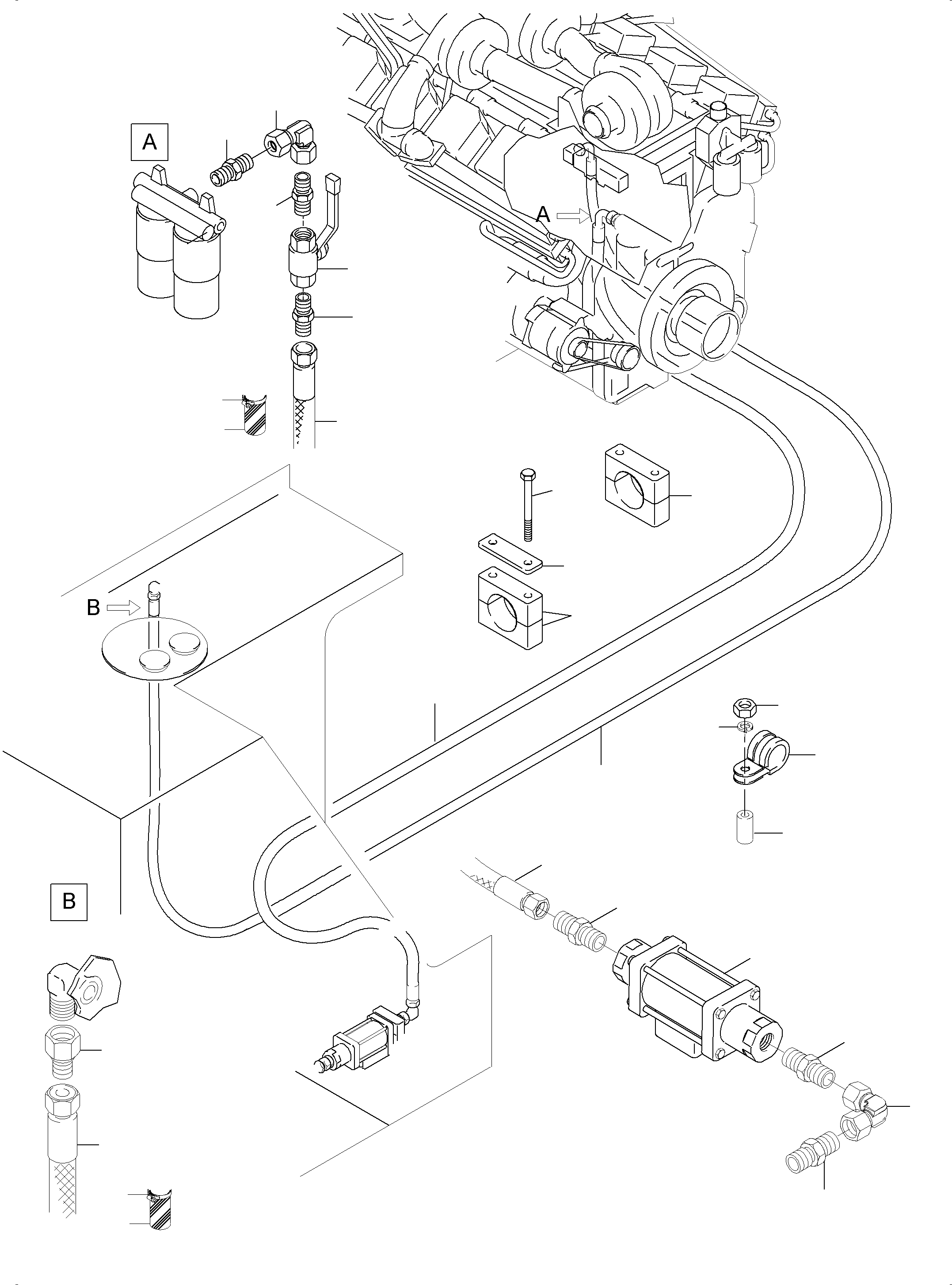 Excavators Mining Komatsu / PC3000-6 S/N 06259(G06259) / Fuel Lines(485-1286b : 485-1286b)
