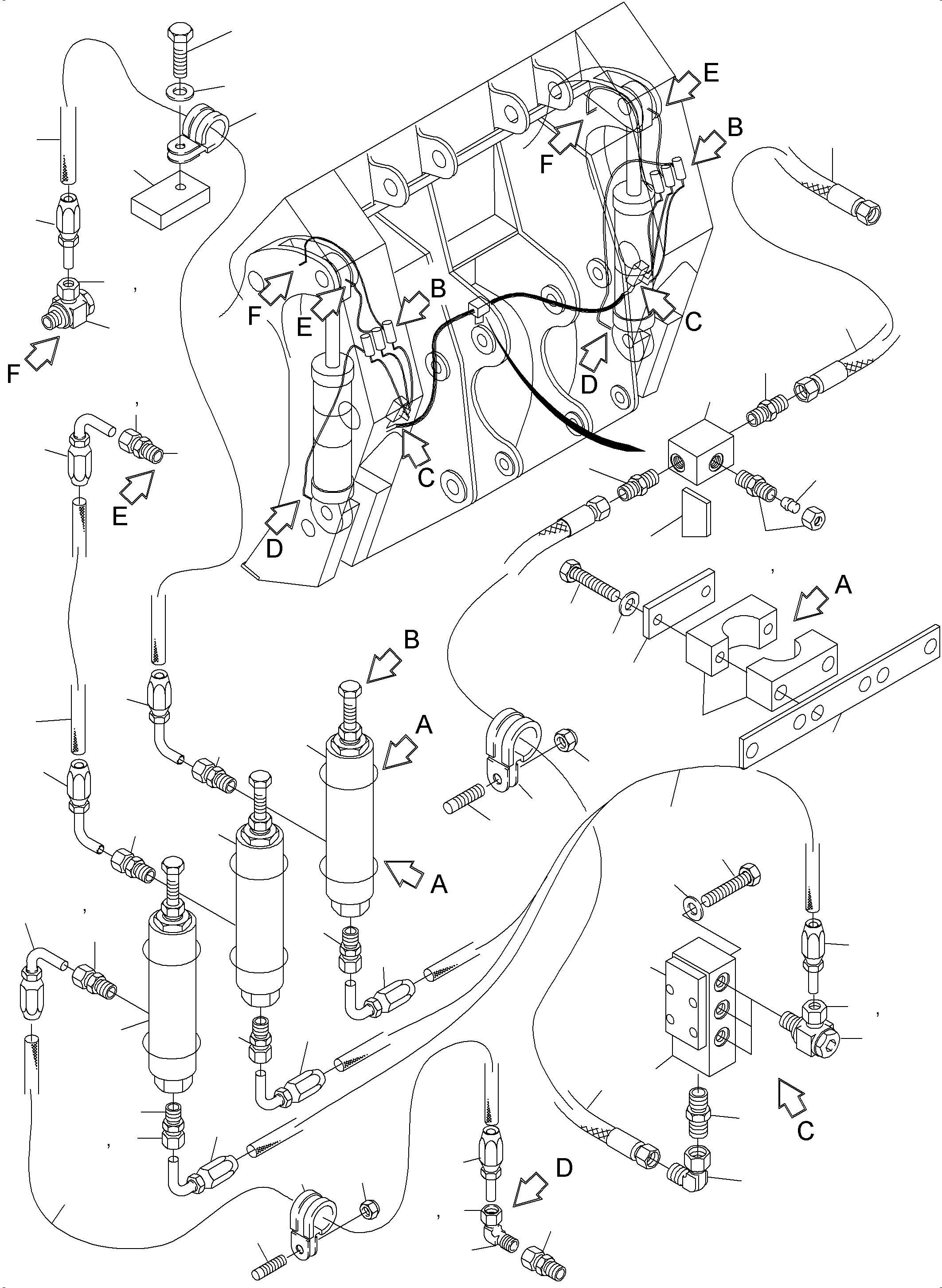 Komatsu parts book diagram for PC3000-6E S/N 06262: CENTRAL LUBRICATION - BULLCLAM, BR 3430