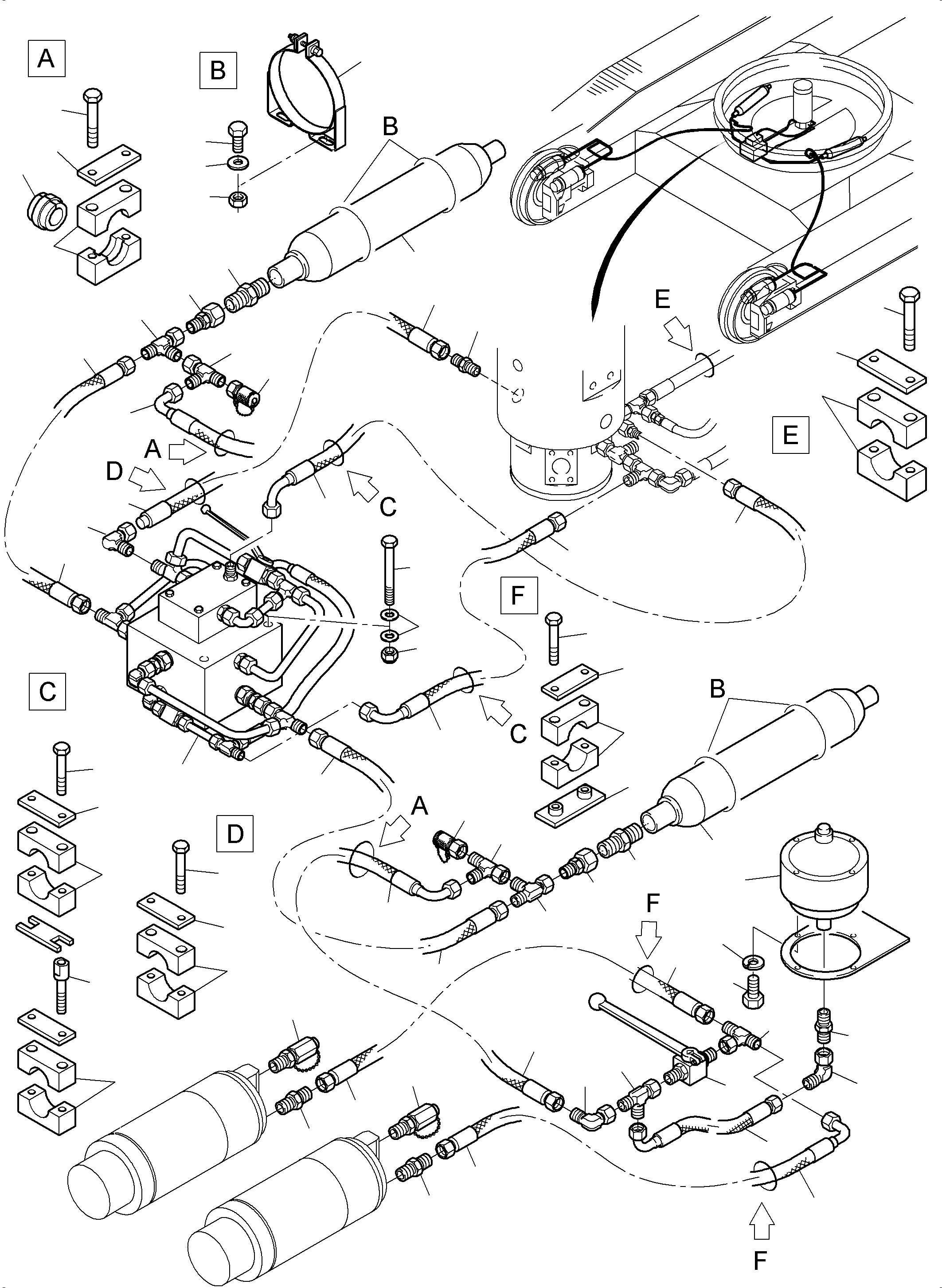 Komatsu parts book diagram for PC3000-6E S/N 06262: TRACK ADJUSTER