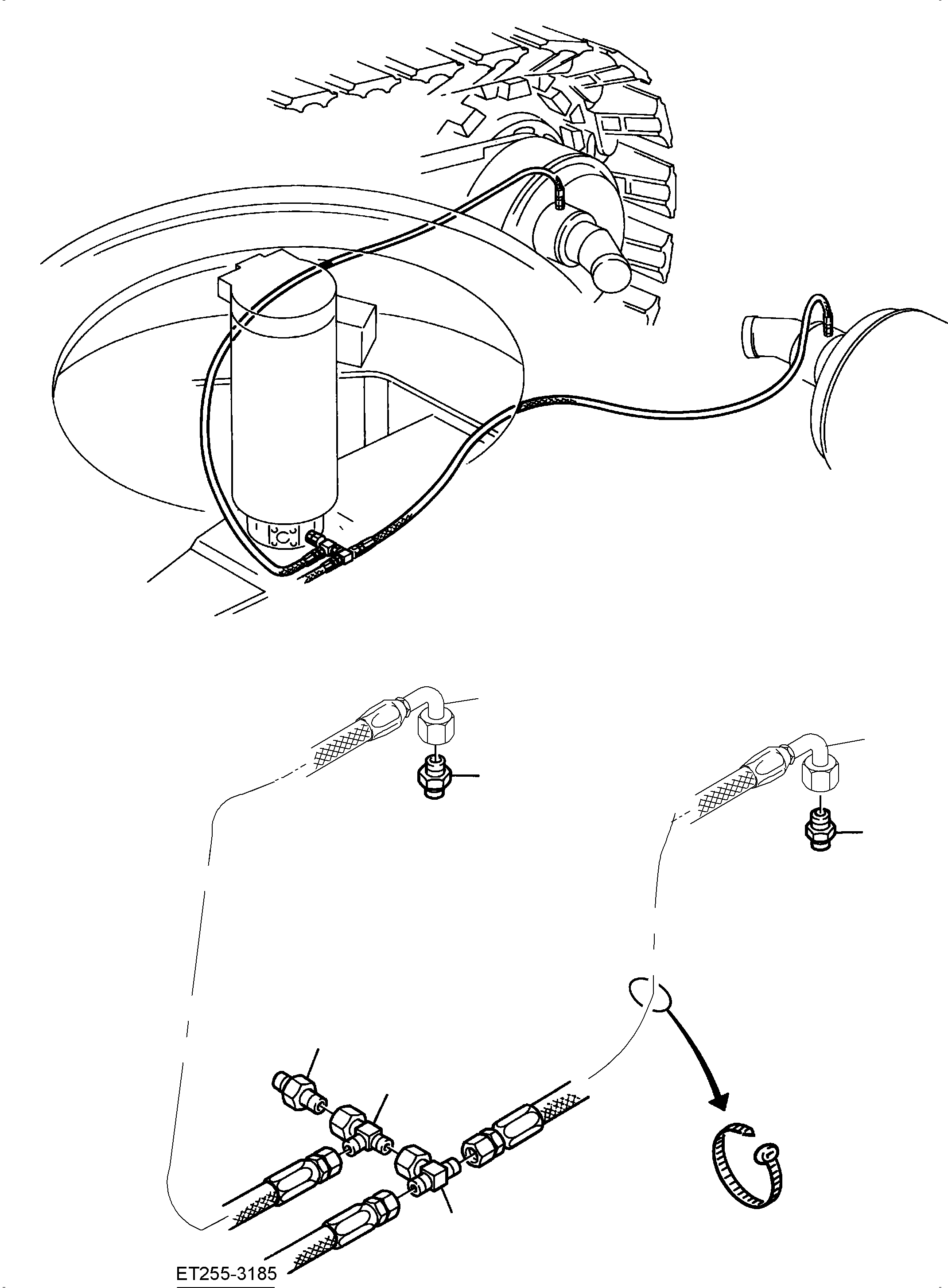 Komatsu parts book diagram for PC3000-6E S/N 06262: PIPING - BRAKE