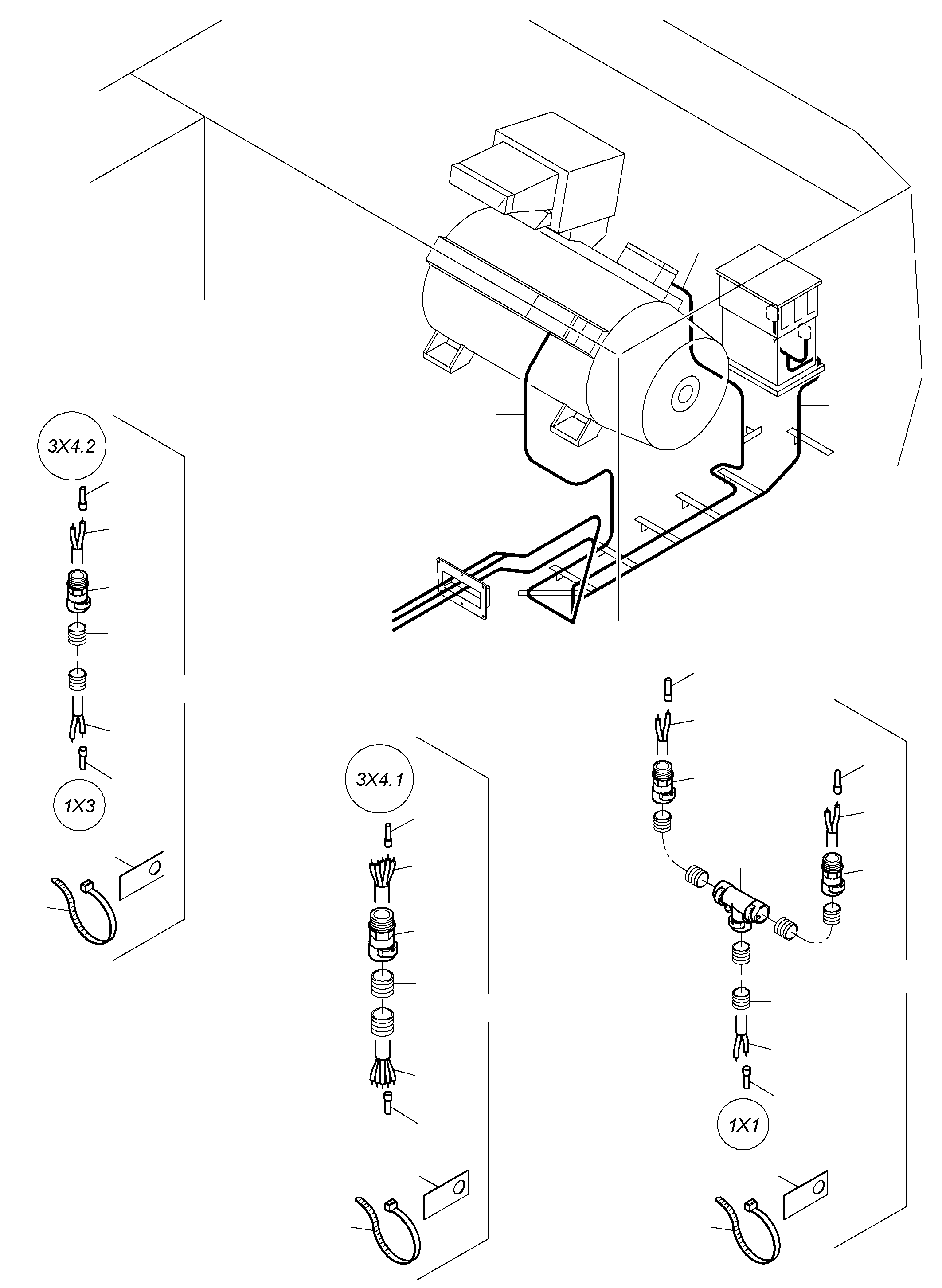Komatsu parts book diagram for PC3000-6E S/N 06262: CABLES - ENGINE