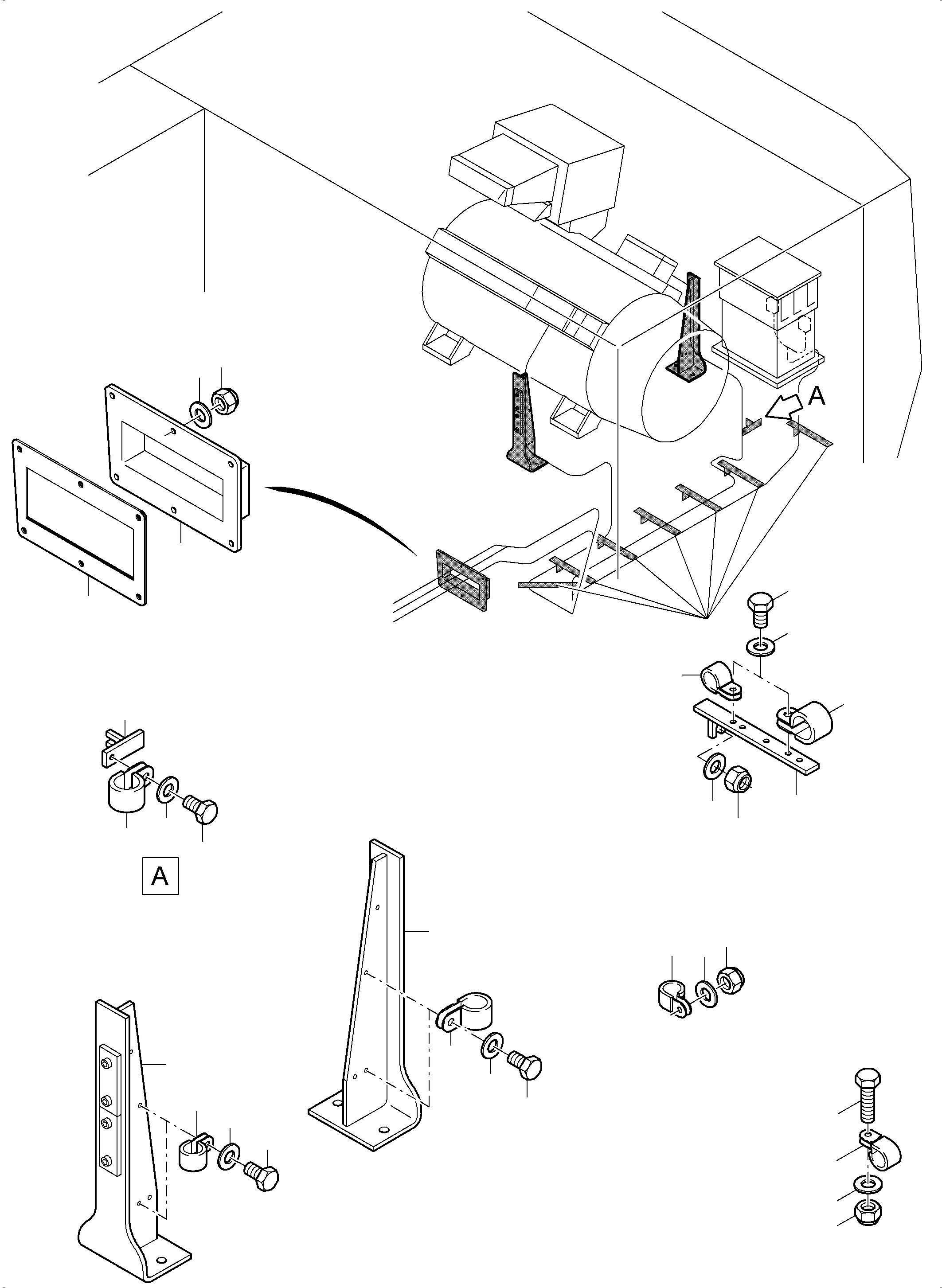 Komatsu parts book diagram for PC3000-6E S/N 06262: CABLES - ENGINE