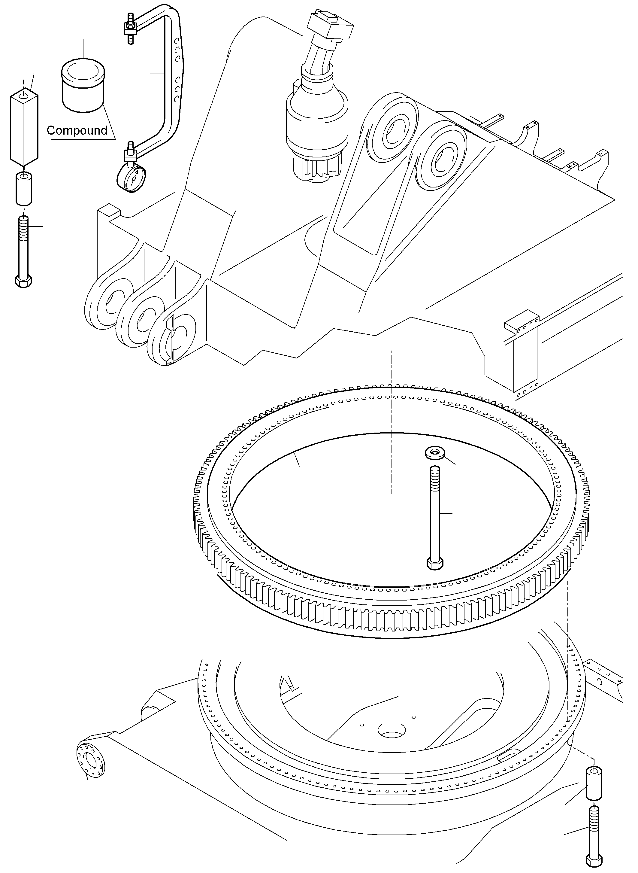 Komatsu parts book diagram for PC3000-6E S/N 06262: SLEW RING ARR.