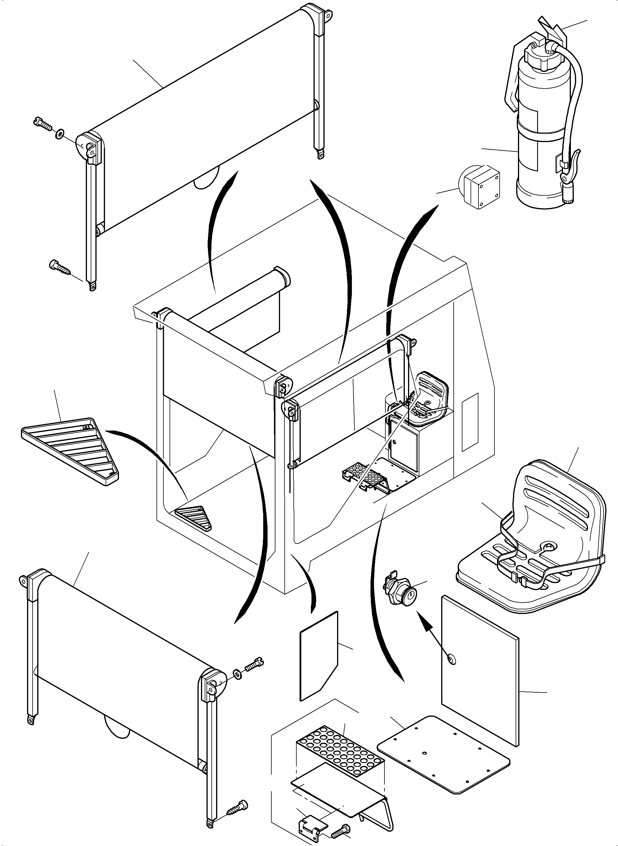 Komatsu parts book diagram for PC3000-6E S/N 06262: OPERATOR'S CAB