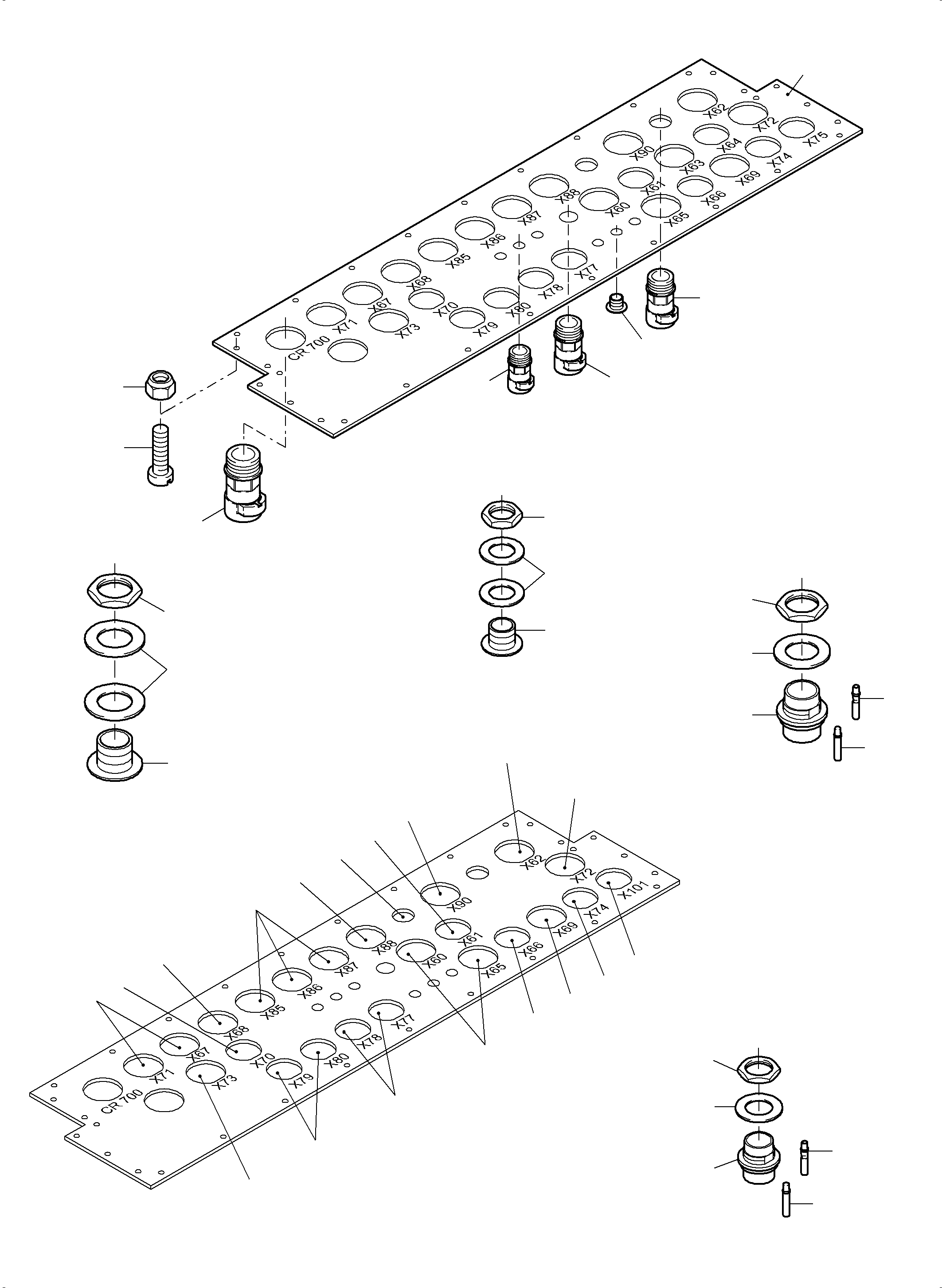 Komatsu parts book diagram for PC3000-6E S/N 06262: MAIN SWITCH BOX X2 IN CAB SUPPORT