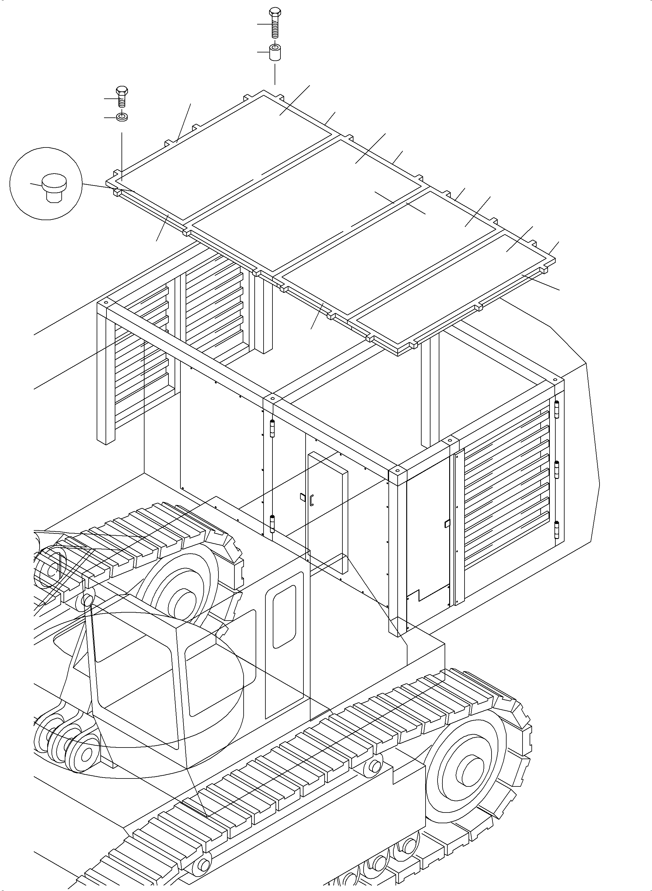 Komatsu parts book diagram for PC3000-6E S/N 06262: COVERING - ENGINE HOUSING