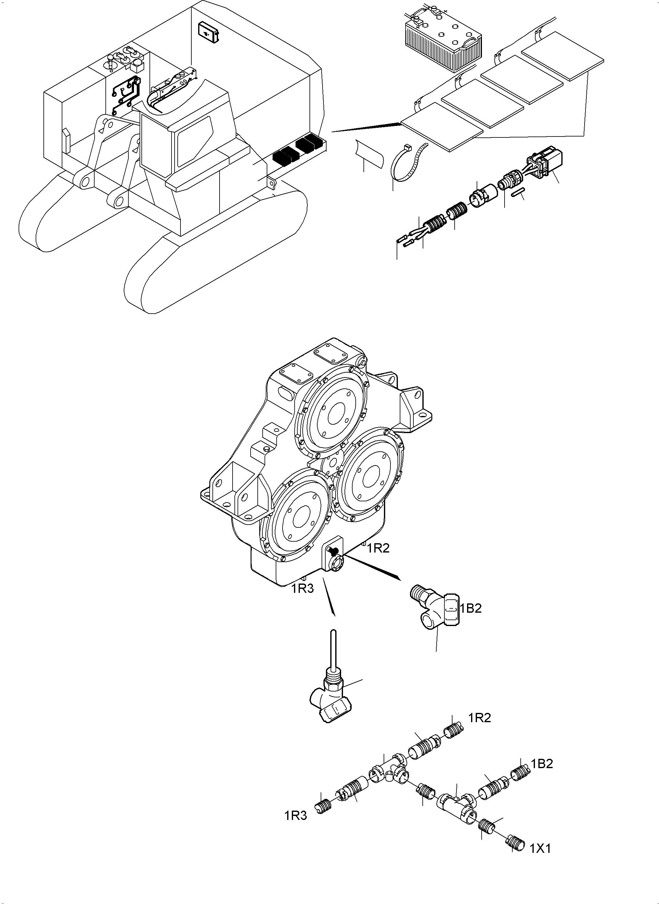 Komatsu parts book diagram for PC3000-6E S/N 06262: CABLES - TEMPERATURE CONDITIONING
