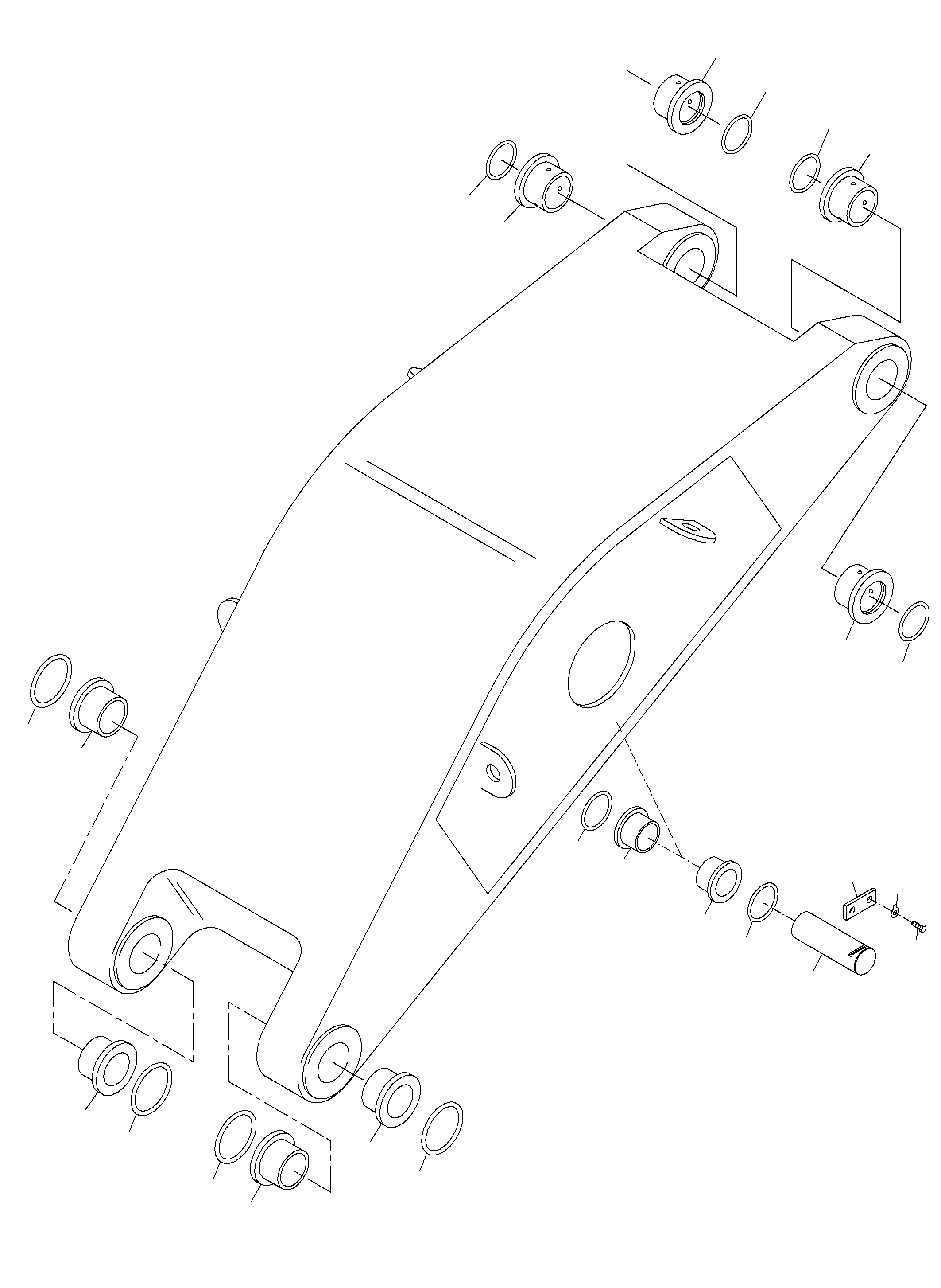 Komatsu parts book diagram for PC3000-6E S/N 06262: BULLCALM BUCKET STICK 4.3 M