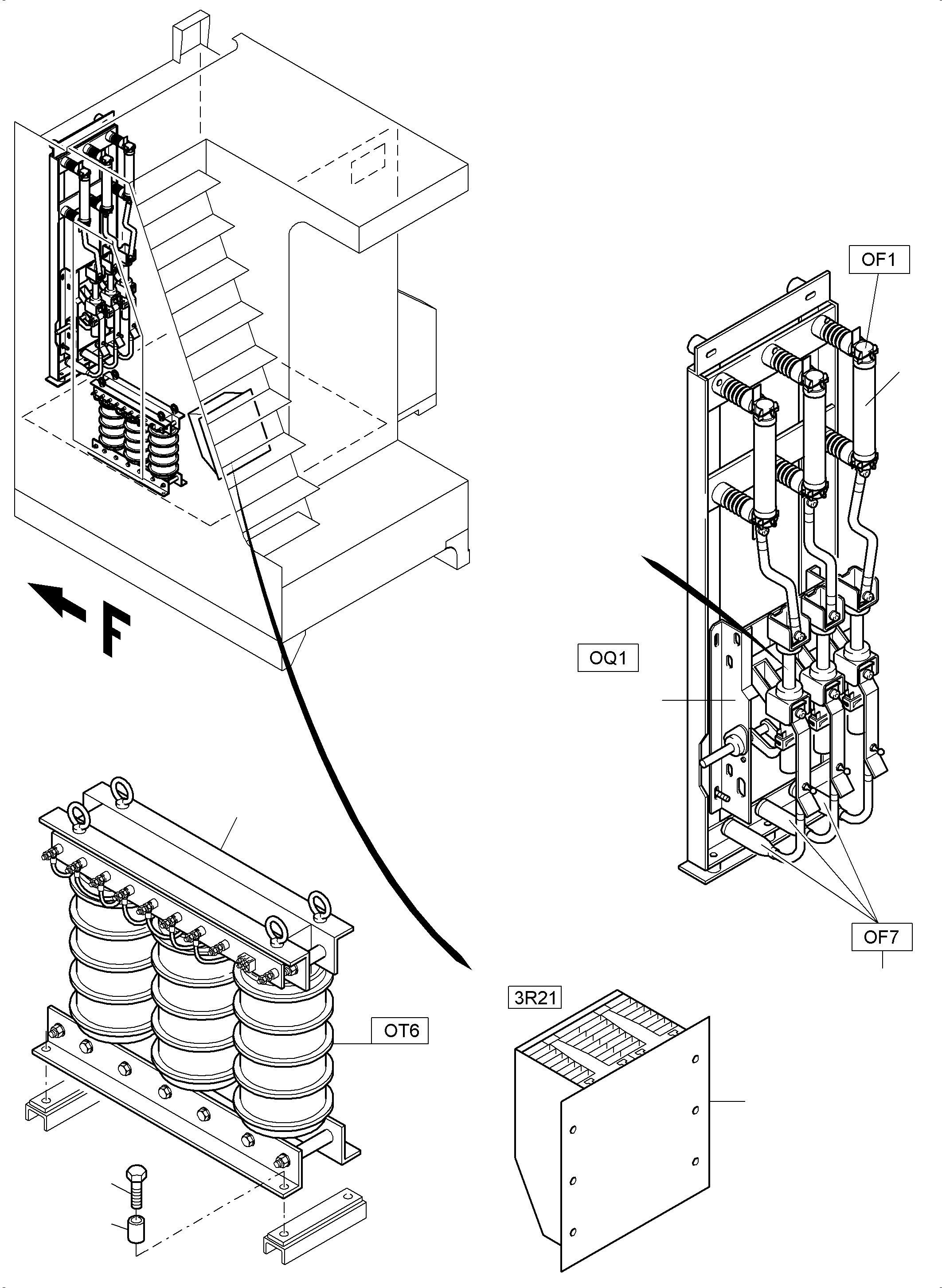 Komatsu parts book diagram for PC3000-6E S/N 06262: SWITCH CABINET