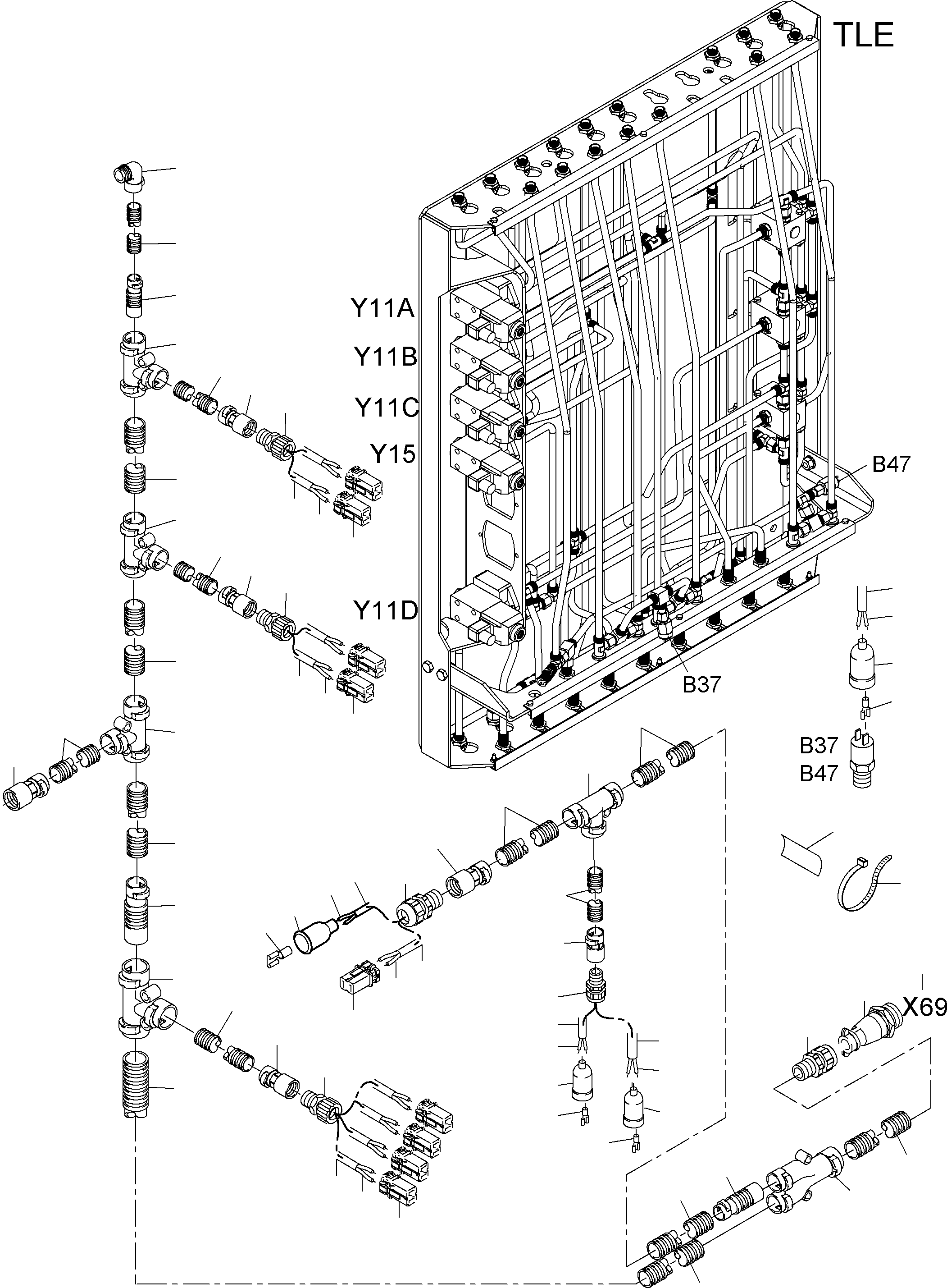 Excavators Mining Komatsu / PC3000-6 S/N 06264(G06264) / Cables - Pilot Control Frame(485-2186e : 485-2186e)