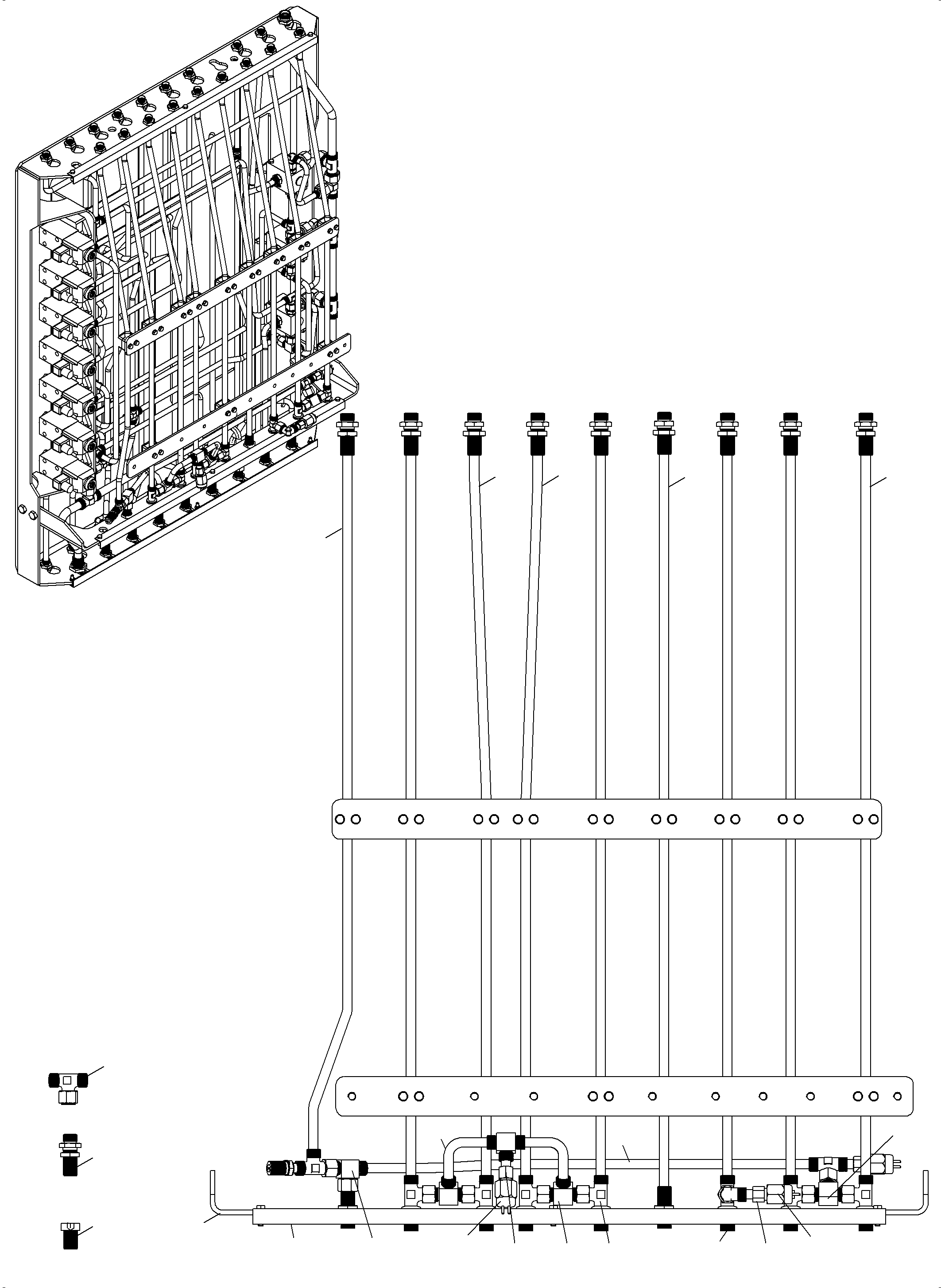 Excavators Mining Komatsu / PC3000-6 S/N 06265(G06265) / Pipes - Pilot Control Plate (BBE)(485-1882f : 485-1882f)