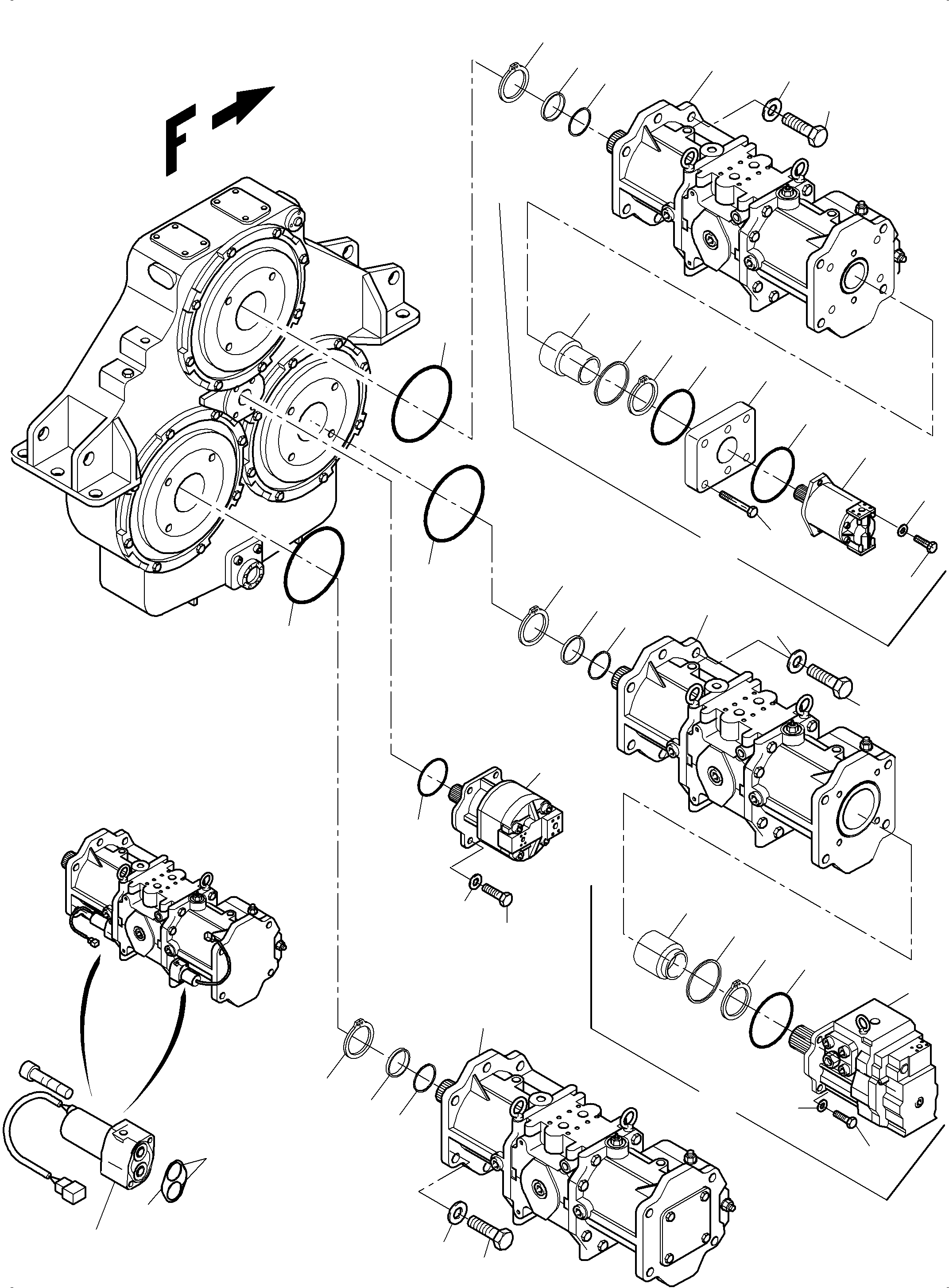 Excavators Mining Komatsu / PC3000-6 S/N 06265(G06265) / Pump Installation(485-1231b : 485-1231b)