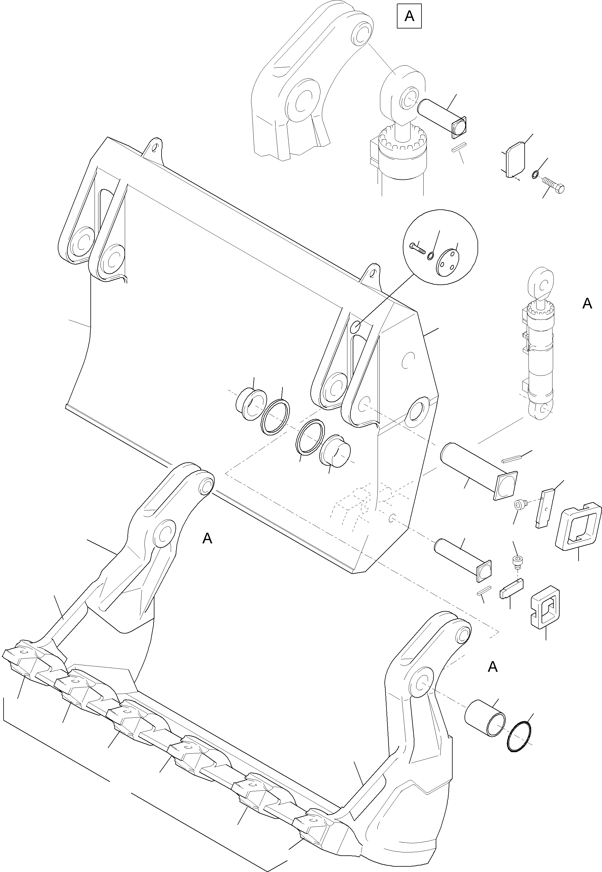 Komatsu parts book diagram for PC3000-6 S/N 06267: BULLCLAM BUCKET 15 CBM