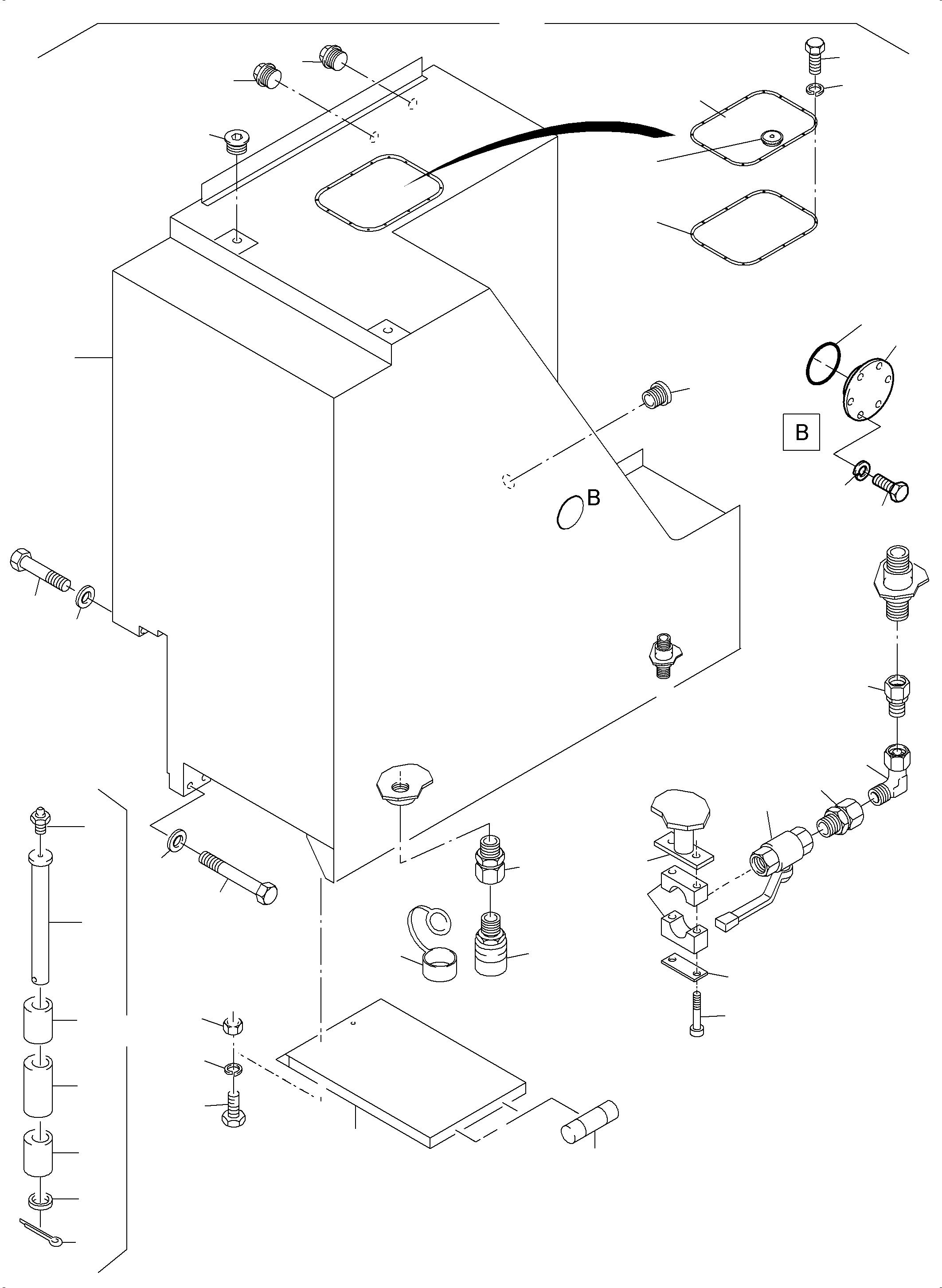 Komatsu parts book diagram for PC3000-6 S/N 06267: FUEL TANK