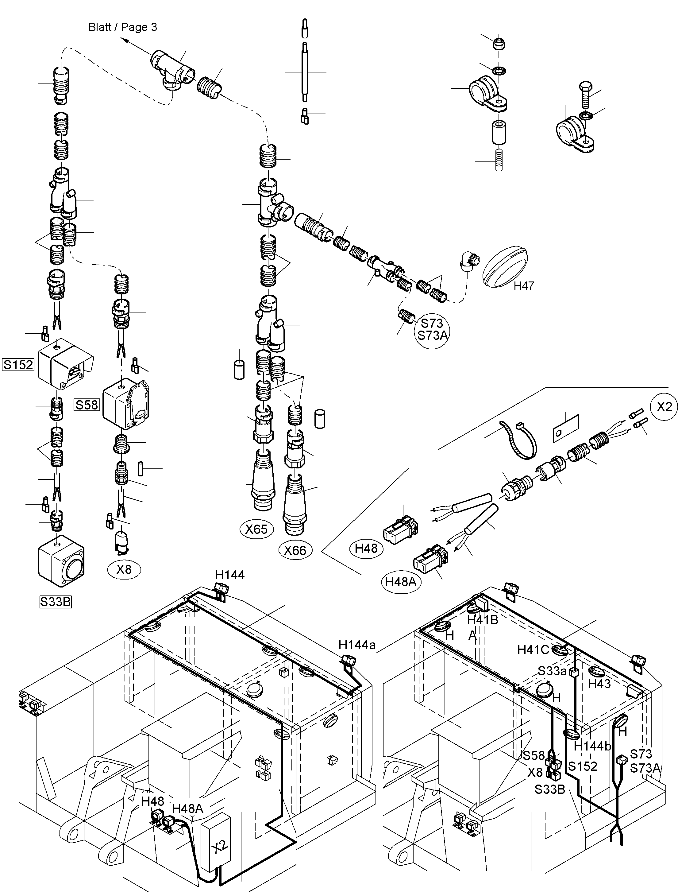 Komatsu parts book diagram for PC3000-6 S/N 06267: LIGHTING EQUIPMENT