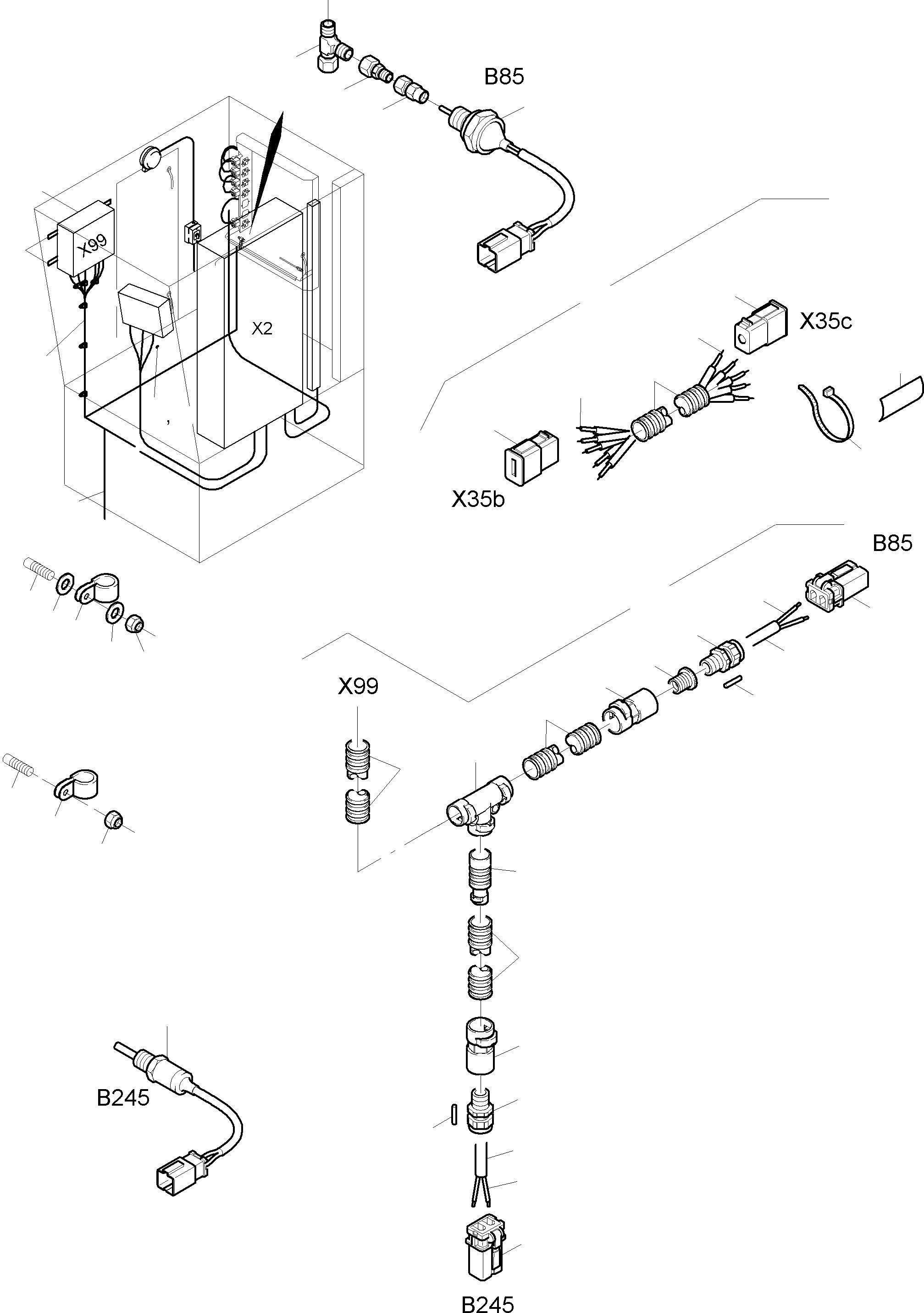 Komatsu parts book diagram for PC3000-6 S/N 06267: ELECTRIC - CAB SUPPORT