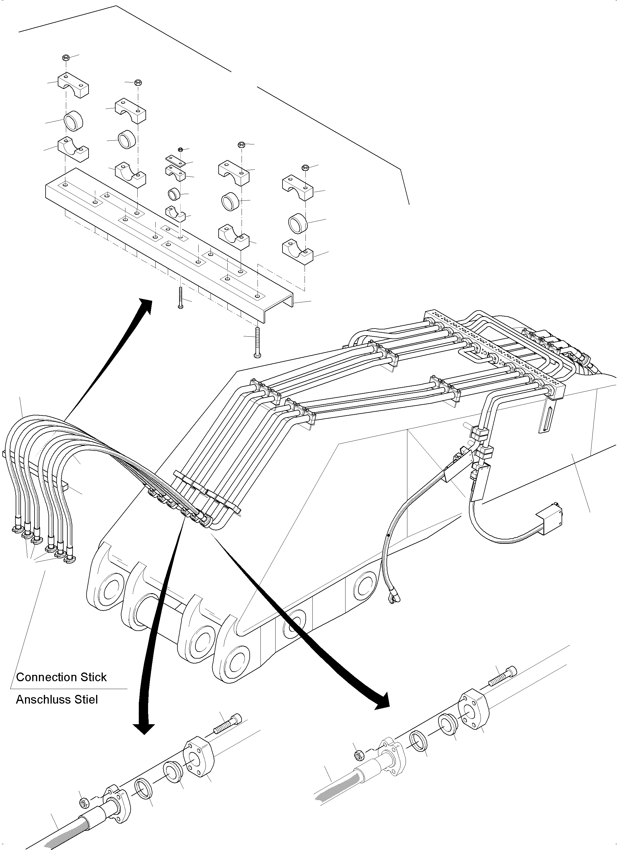 Komatsu parts book diagram for PC3000-6 S/N 06267: BULLCLAM BUCKET BOOM 6M