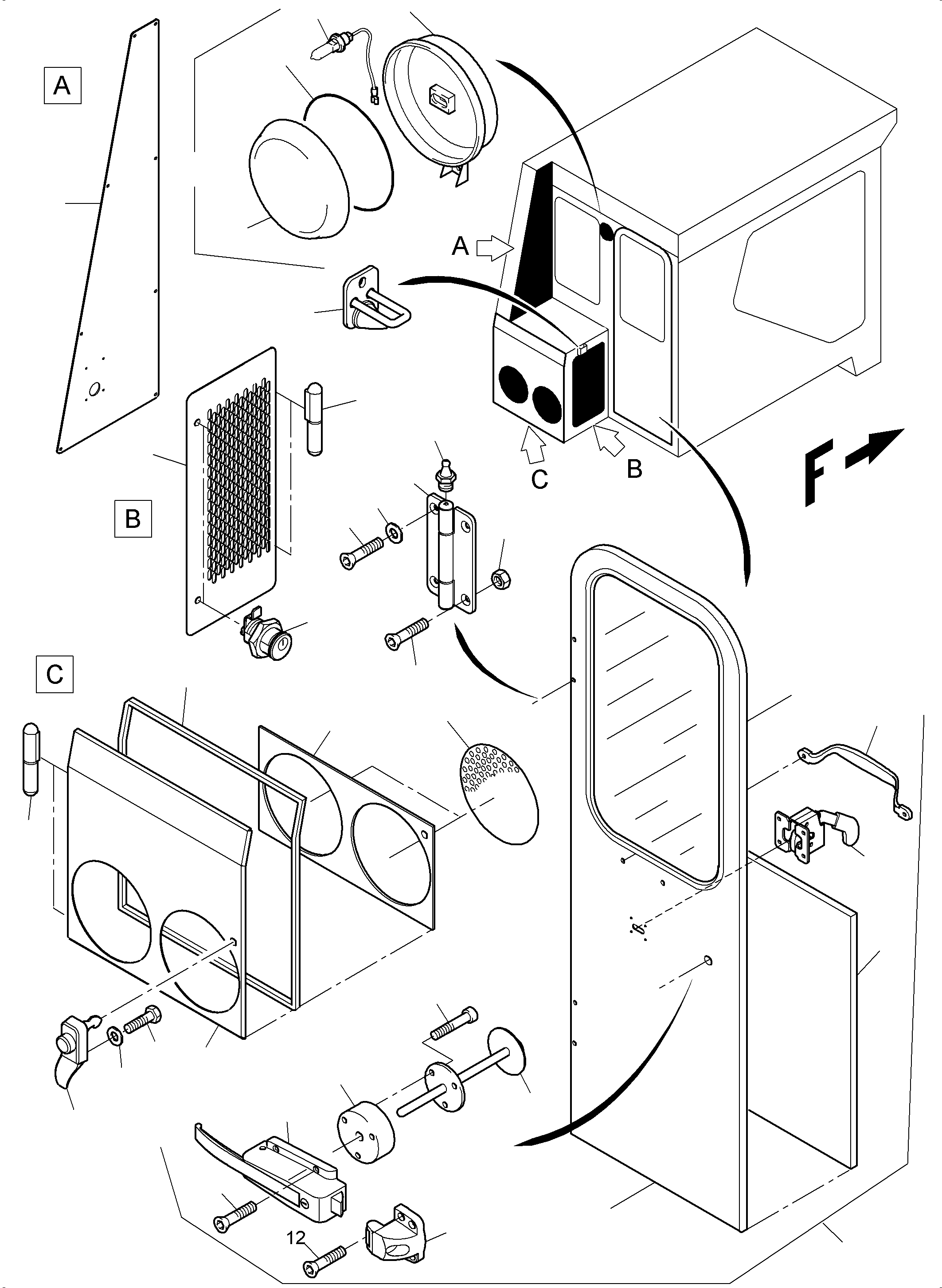 Komatsu parts book diagram for PC3000-6 S/N 06267: OPERATOR'S CAB