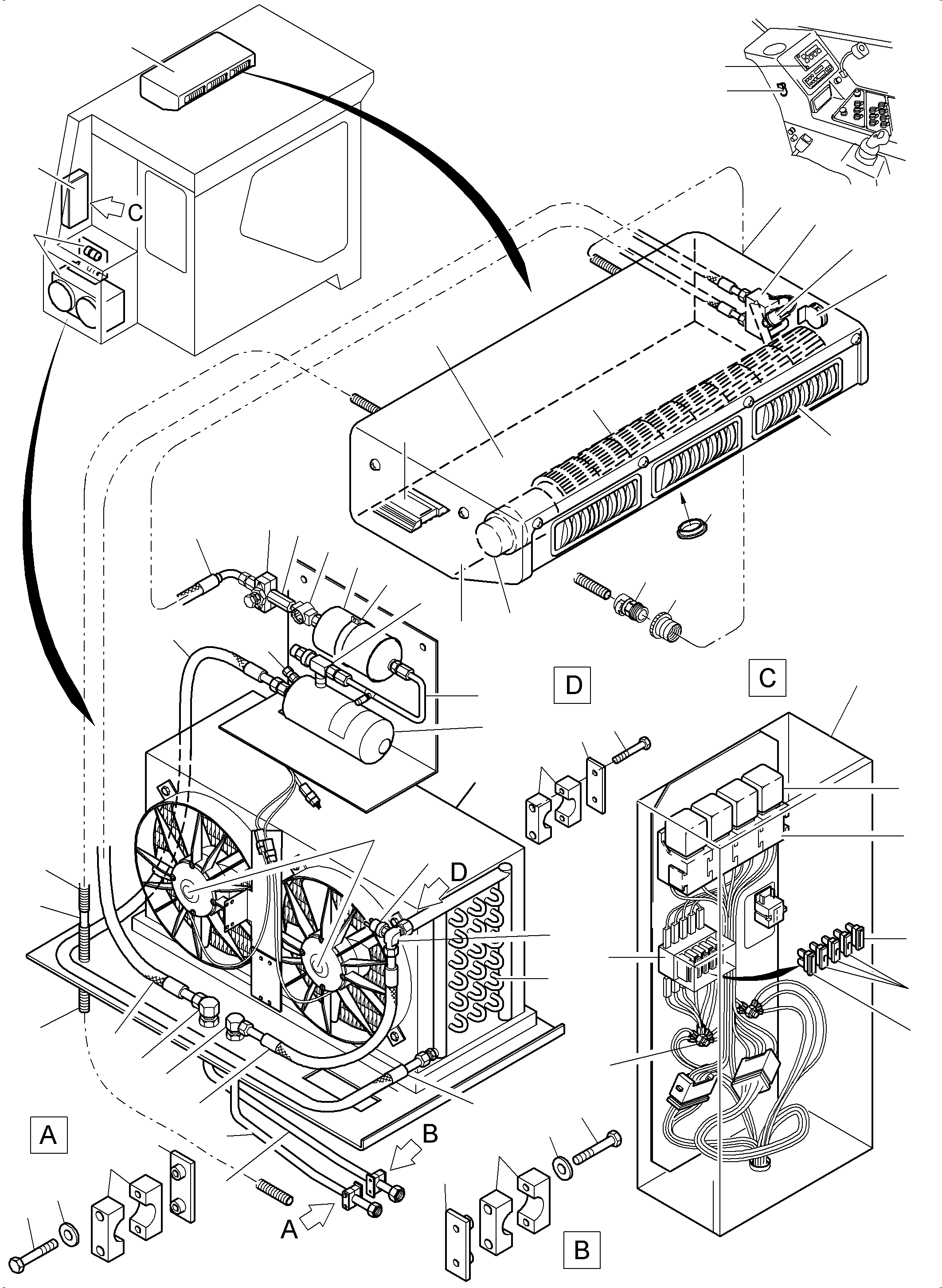 Komatsu parts book diagram for PC3000-6 S/N 06267: AIR CONDITIONING UNIT