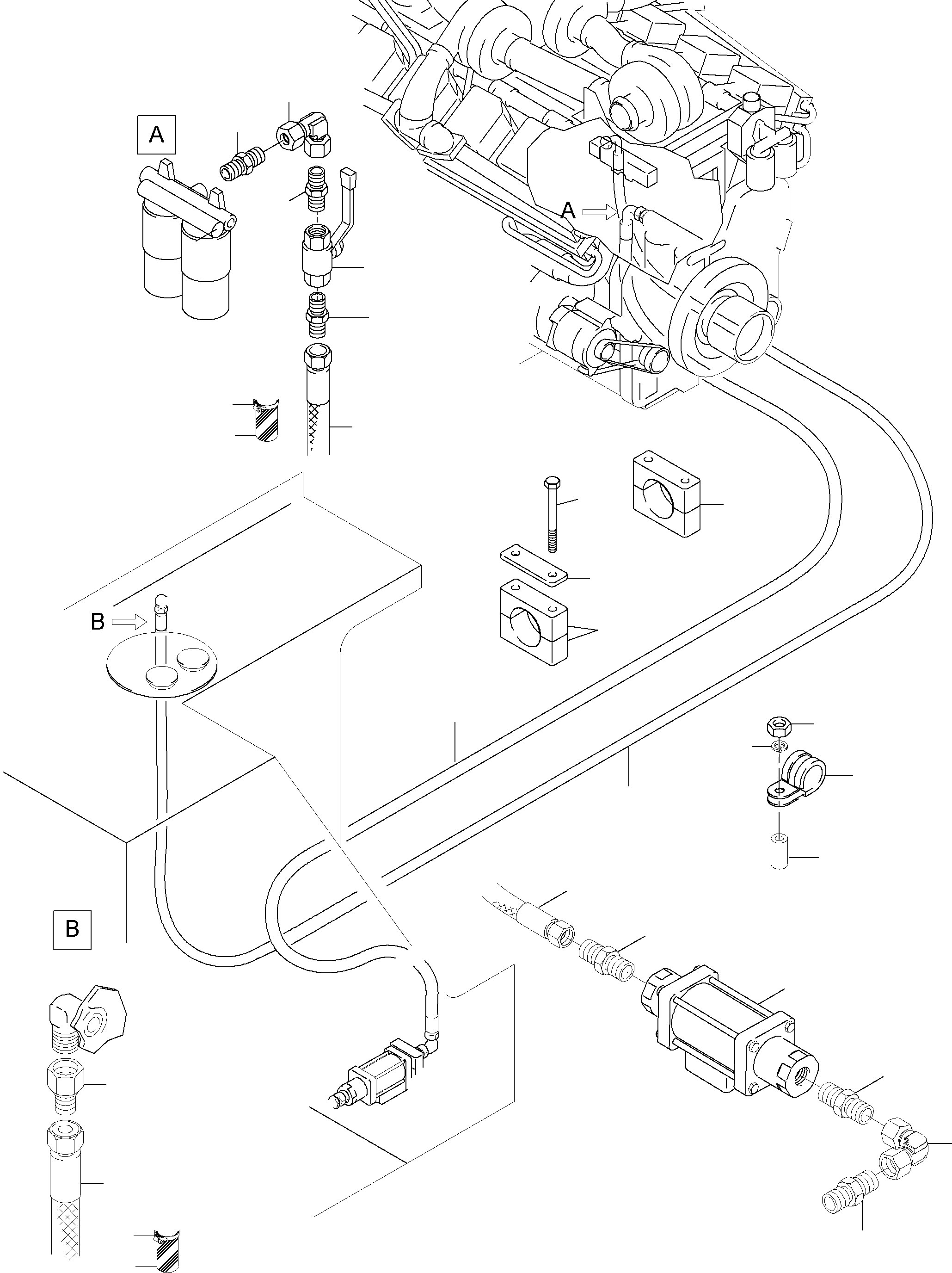Komatsu parts book diagram for PC3000-6 S/N 06271: FUEL LINES