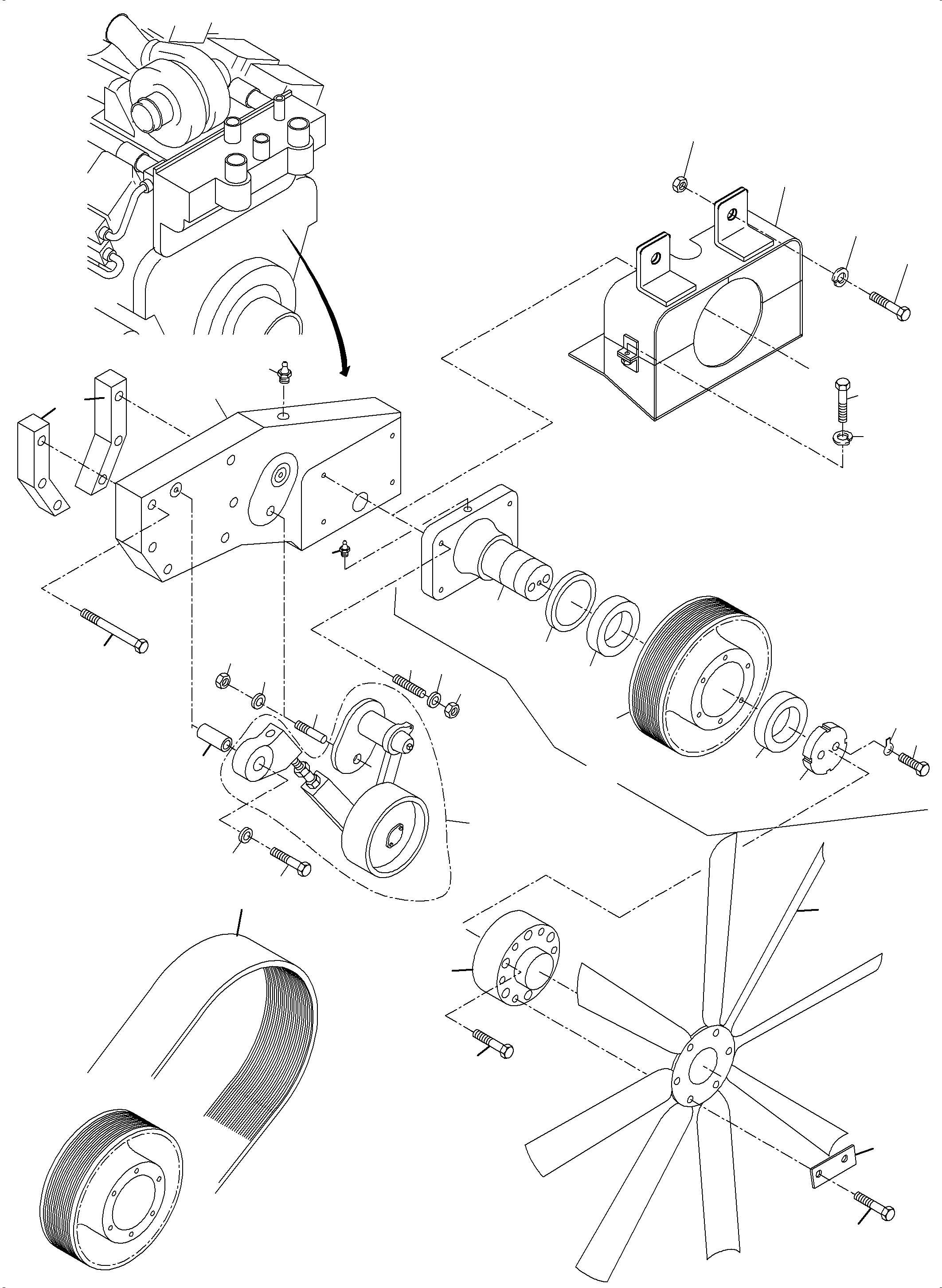 Komatsu parts book diagram for PC3000-6 S/N 06271: FAN DRIVE
