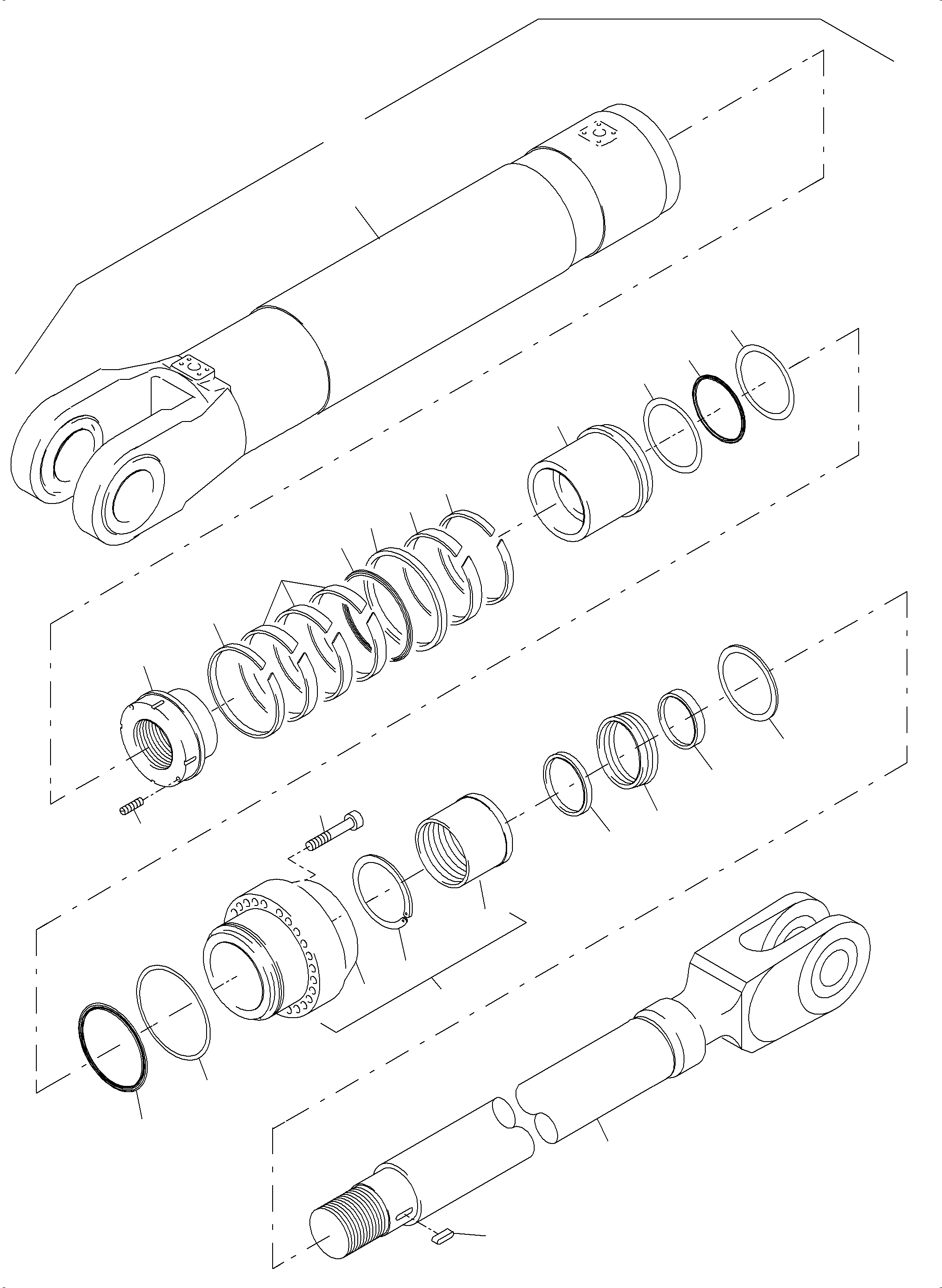 Komatsu parts book diagram for PC3000-6 S/N 06271: HYDRAULIC CYLINDER