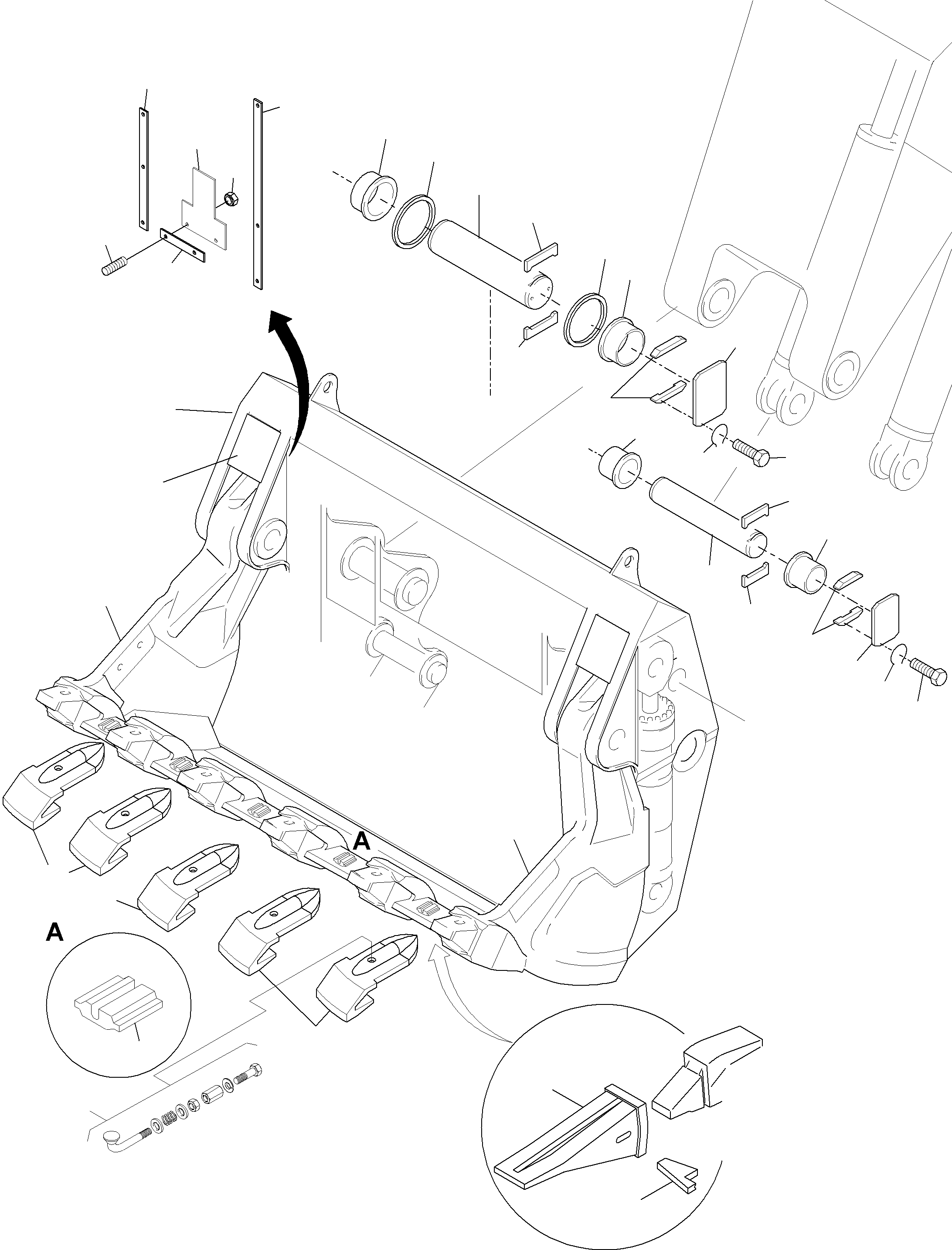Komatsu parts book diagram for PC3000-6 S/N 06271: BULLCLAM BUCKET 15 CBM