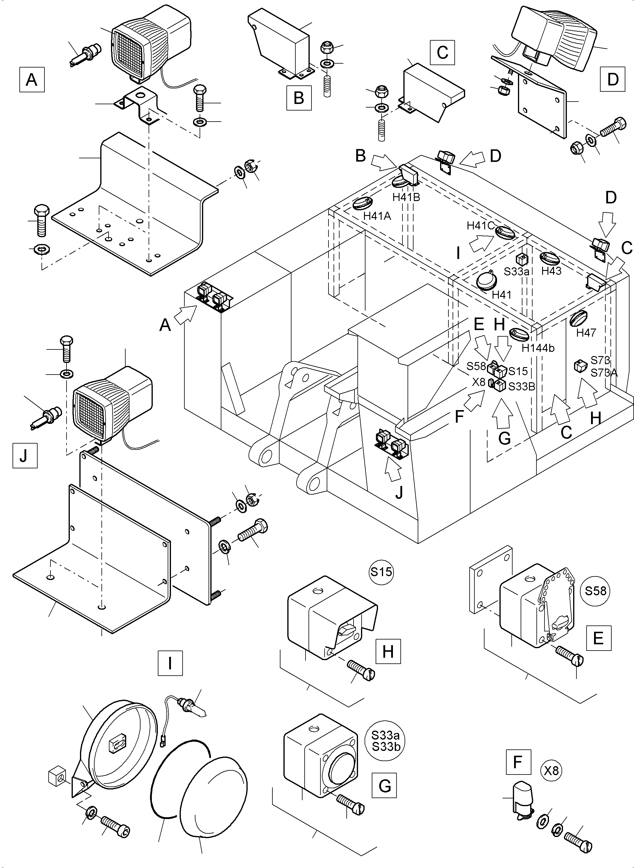Komatsu parts book diagram for PC3000-6 S/N 06271: LIGHTING EQUIPMENT