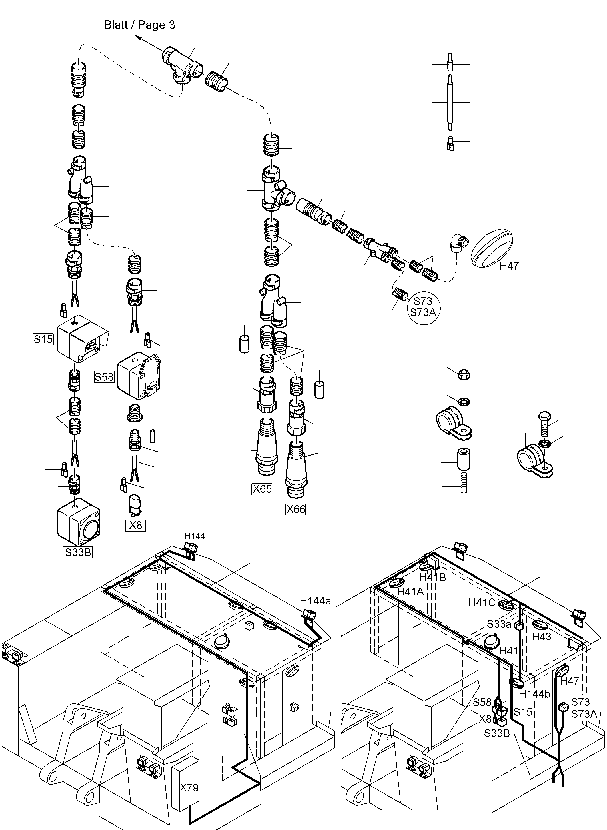 Komatsu parts book diagram for PC3000-6 S/N 06271: LIGHTING EQUIPMENT