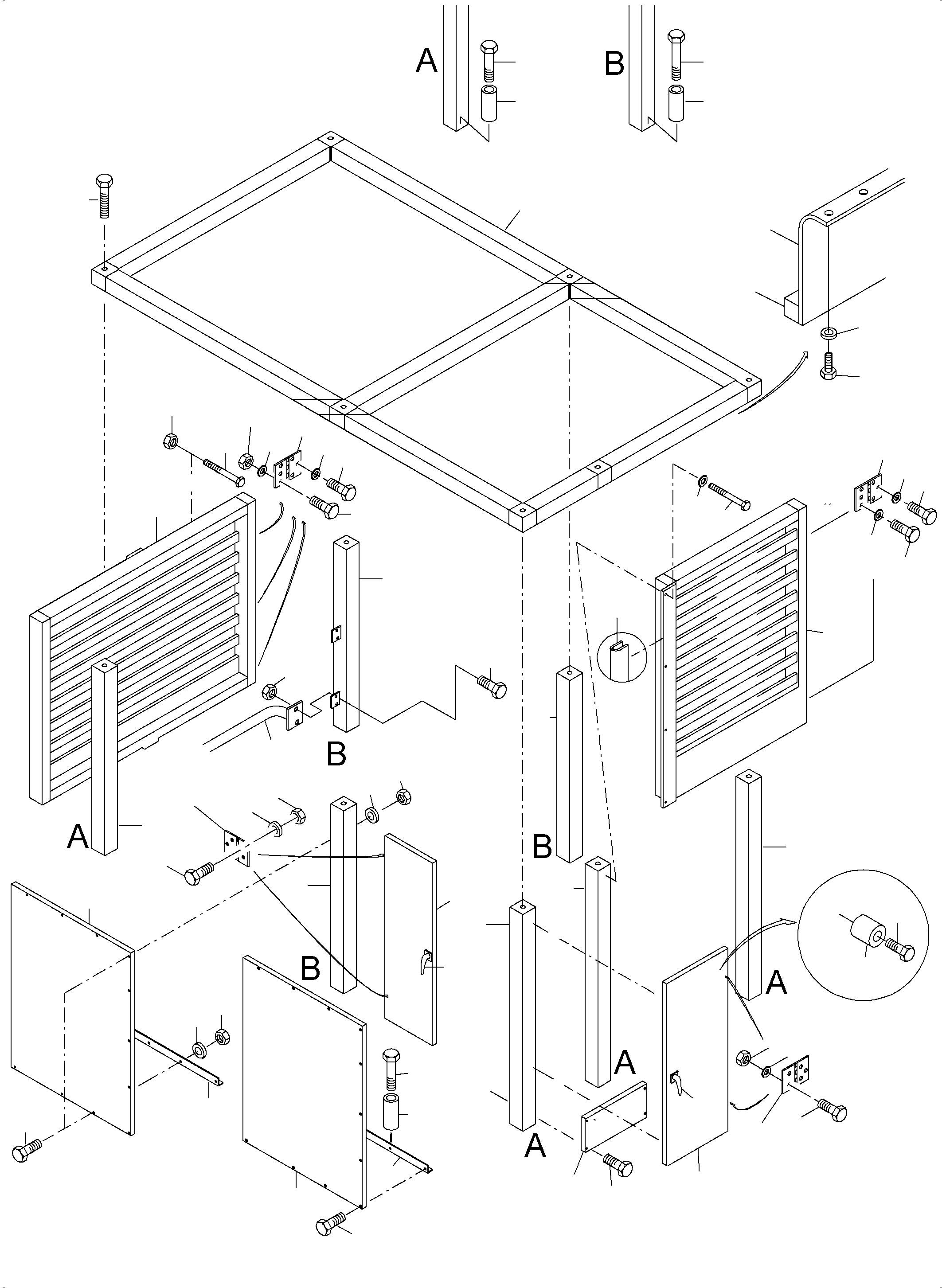 Komatsu parts book diagram for PC3000-6 S/N 06271: COVERING - ENGINE HOUSING