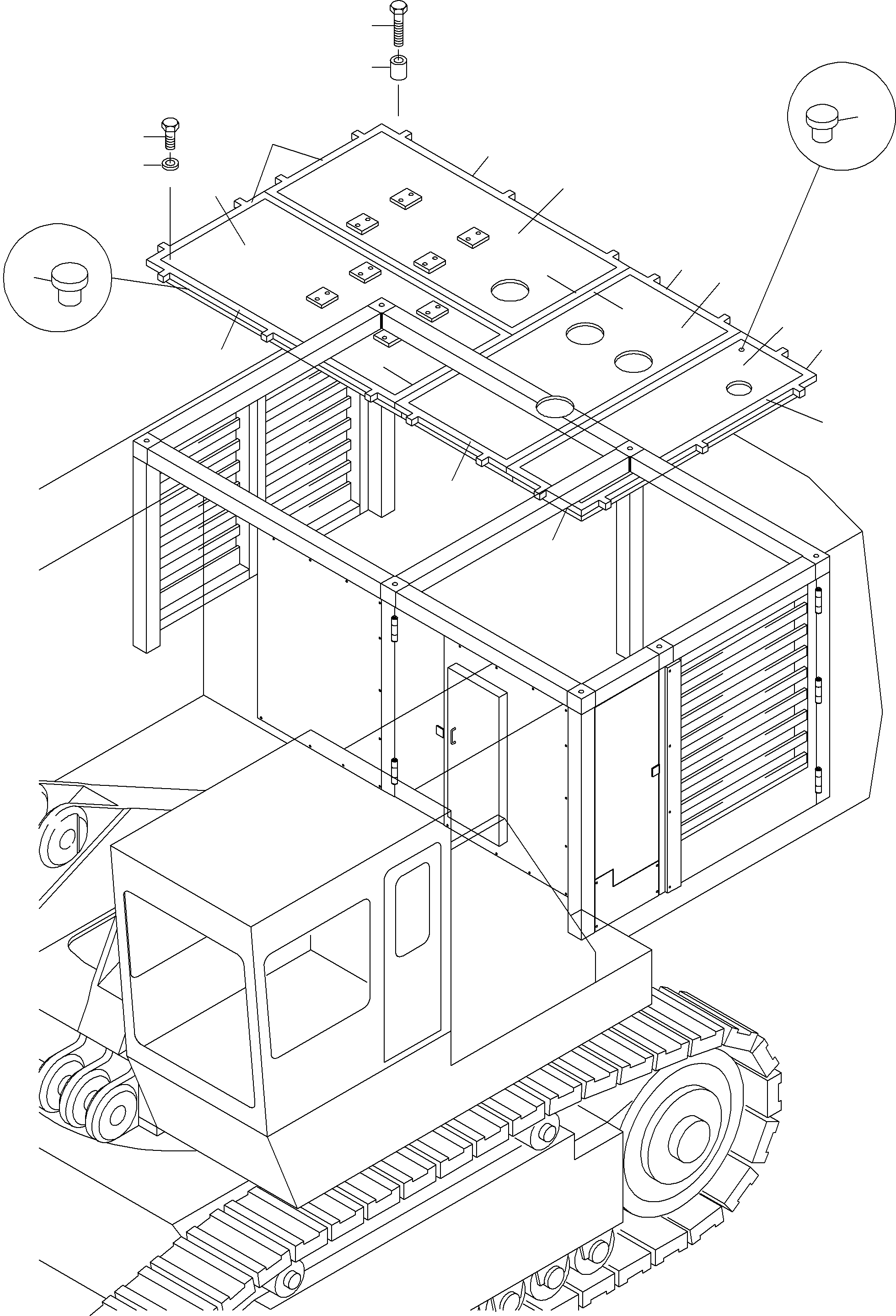 Komatsu parts book diagram for PC3000-6 S/N 06271: COVERING - ENGINE HOUSING