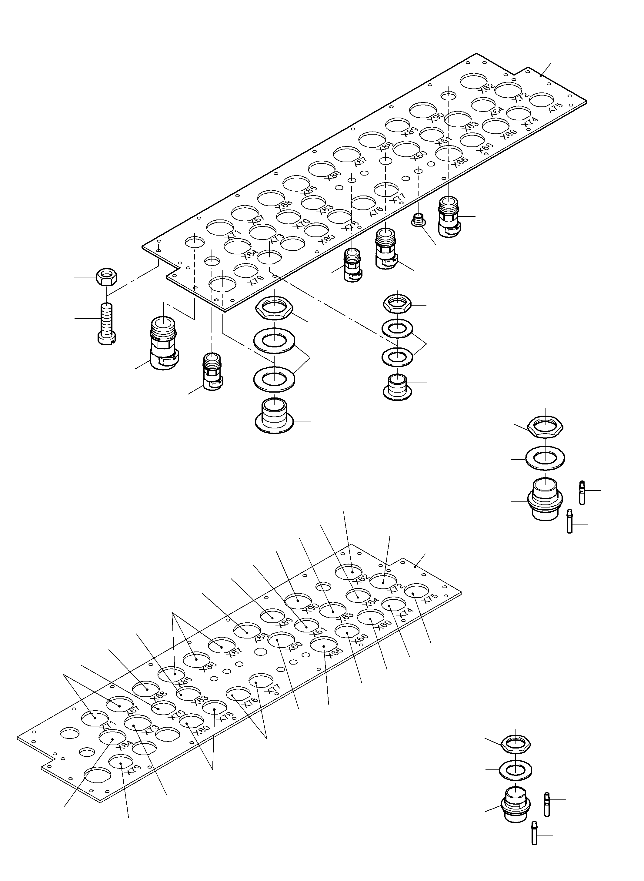 Komatsu parts book diagram for PC3000-6 S/N 06271: MAIN SWITCH BOX X2