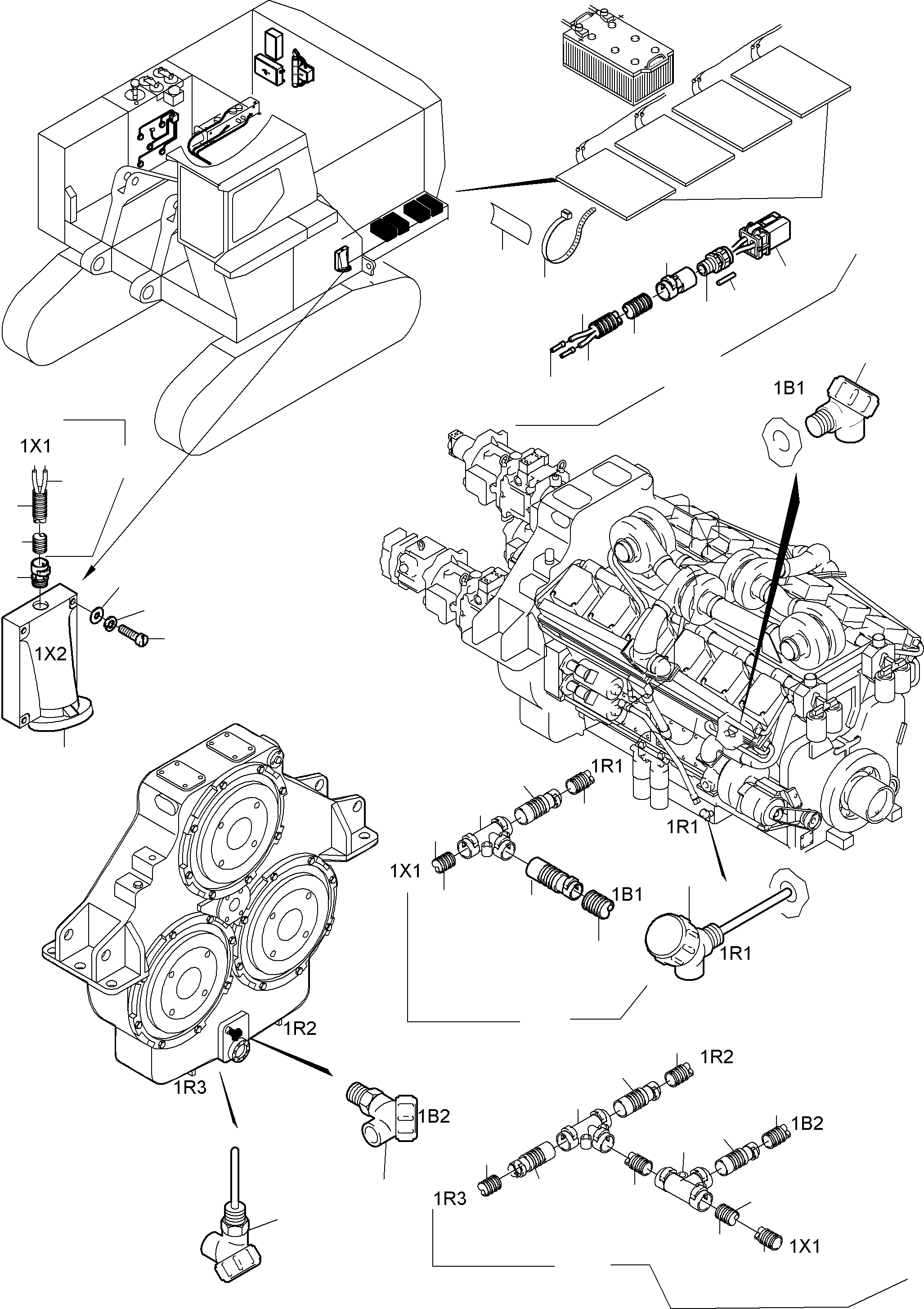 Komatsu parts book diagram for PC3000-6 S/N 06271: CABLES - TEMPERATURE CONDITIONING