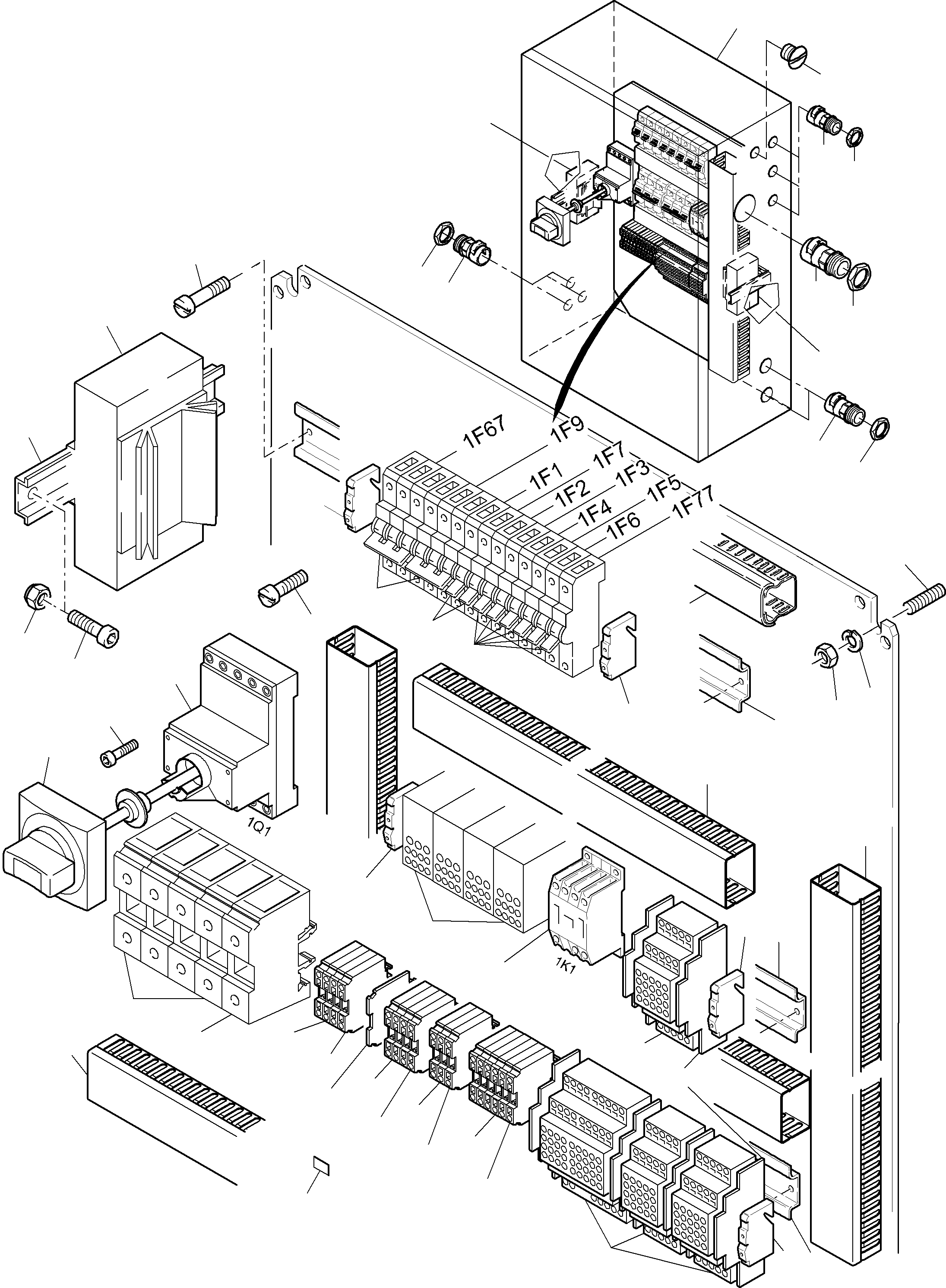 Komatsu parts book diagram for PC3000-6 S/N 06271: SWITCH BOX 1X1