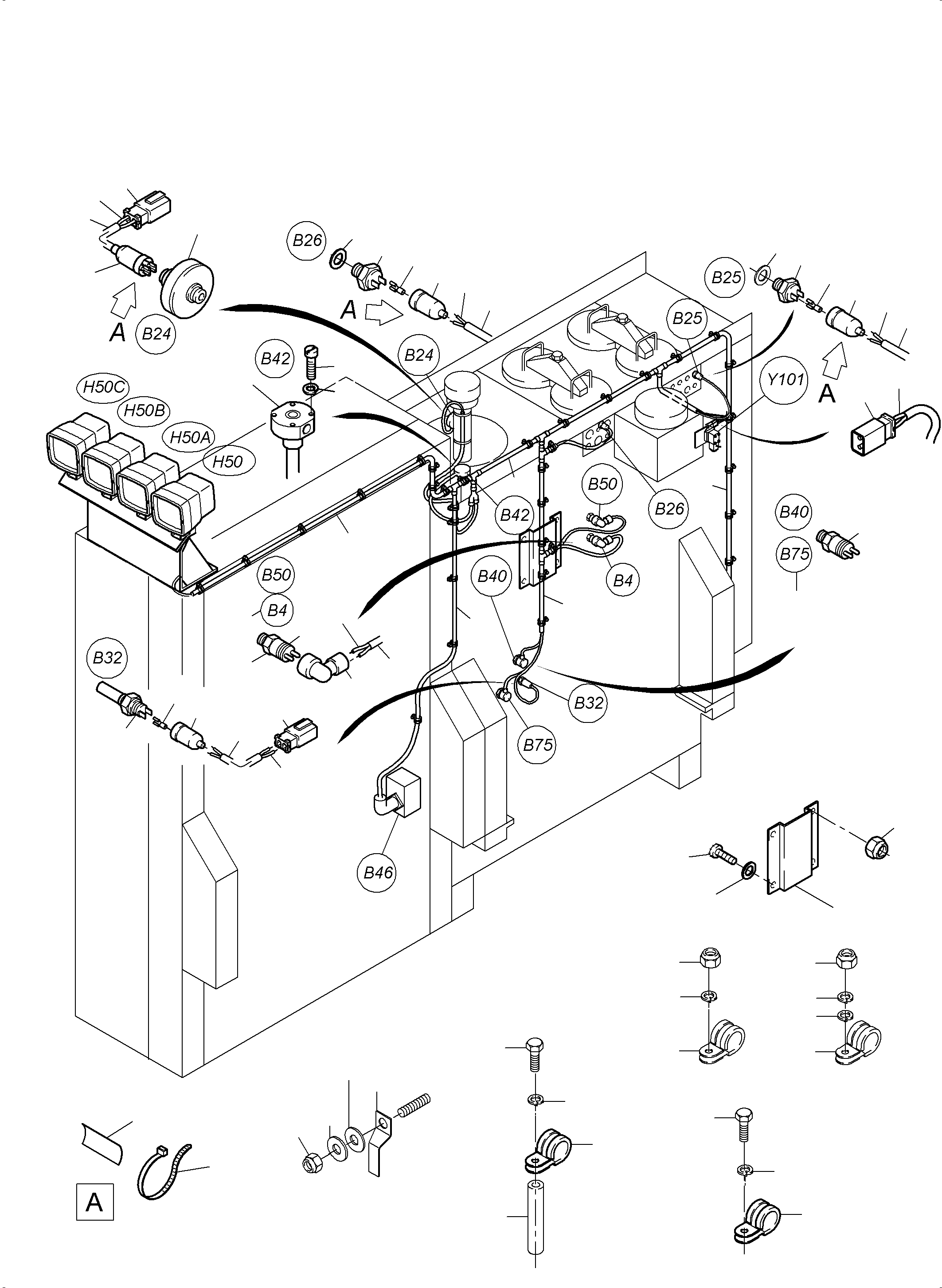 Excavators Mining Komatsu / PC3000-6 S/N 06274(G06274) / Cables - Oil Tank and Switch(485-2138j : 485-2138j)