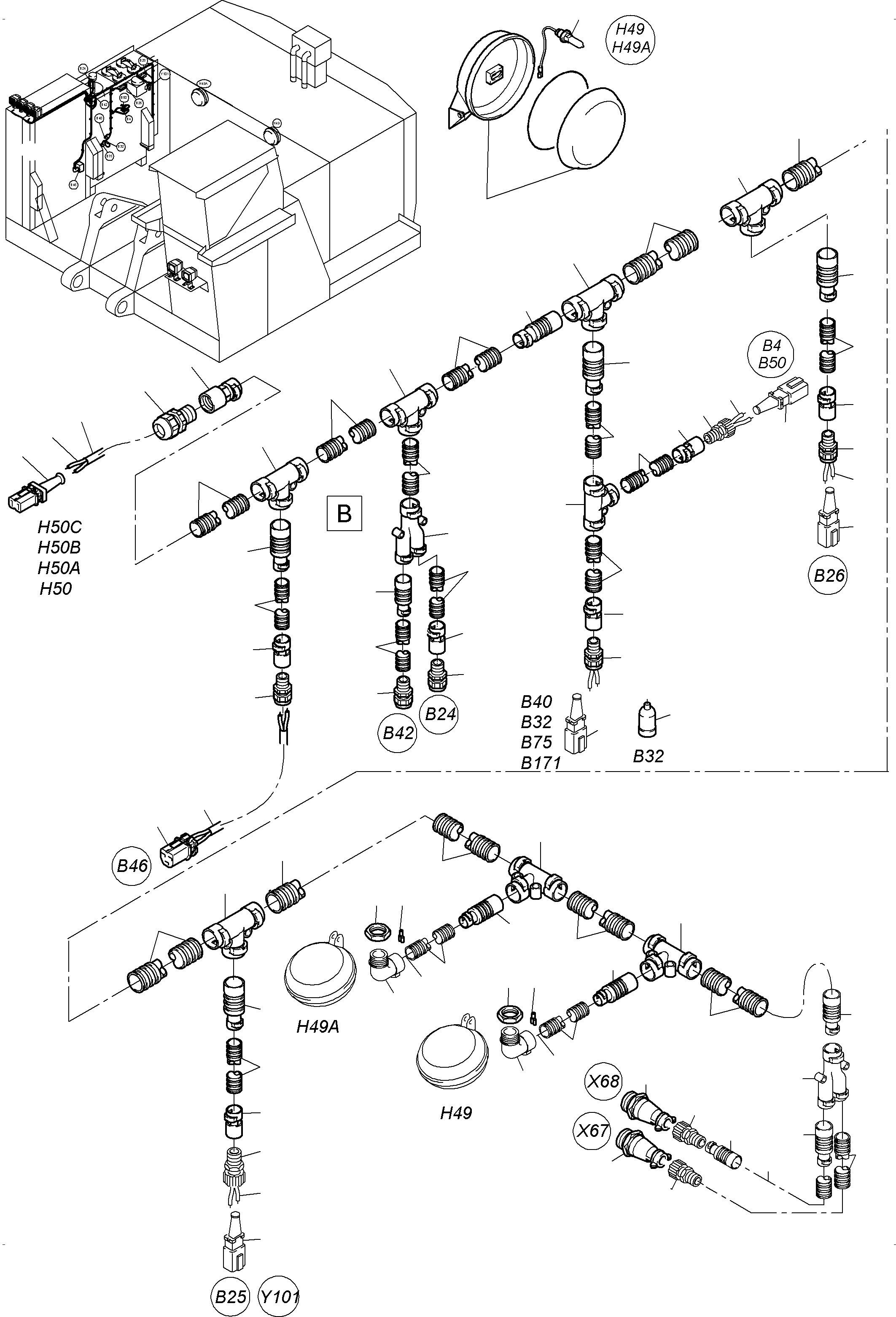 Excavators Mining Komatsu / PC3000-6 S/N 06274(G06274) / Cables - Oil Tank and Switch(485-2138j : 485-2138j)