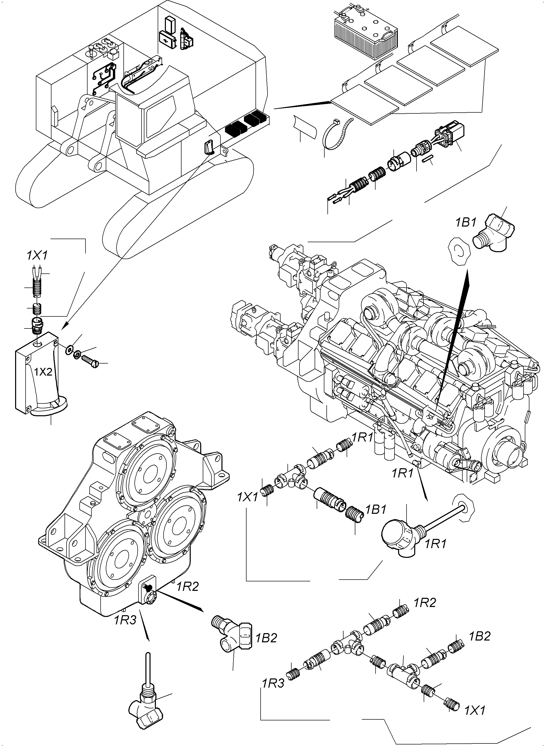Komatsu parts book diagram for PC3000-6 S/N 06278: CABLES - TEMPERATURE CONDITIONING