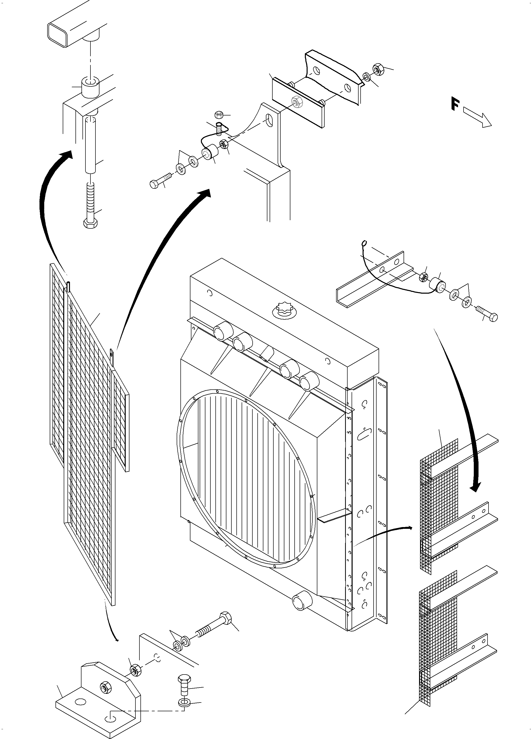 Komatsu parts book diagram for PC3000-6 S/N 06278: FAN CAGE