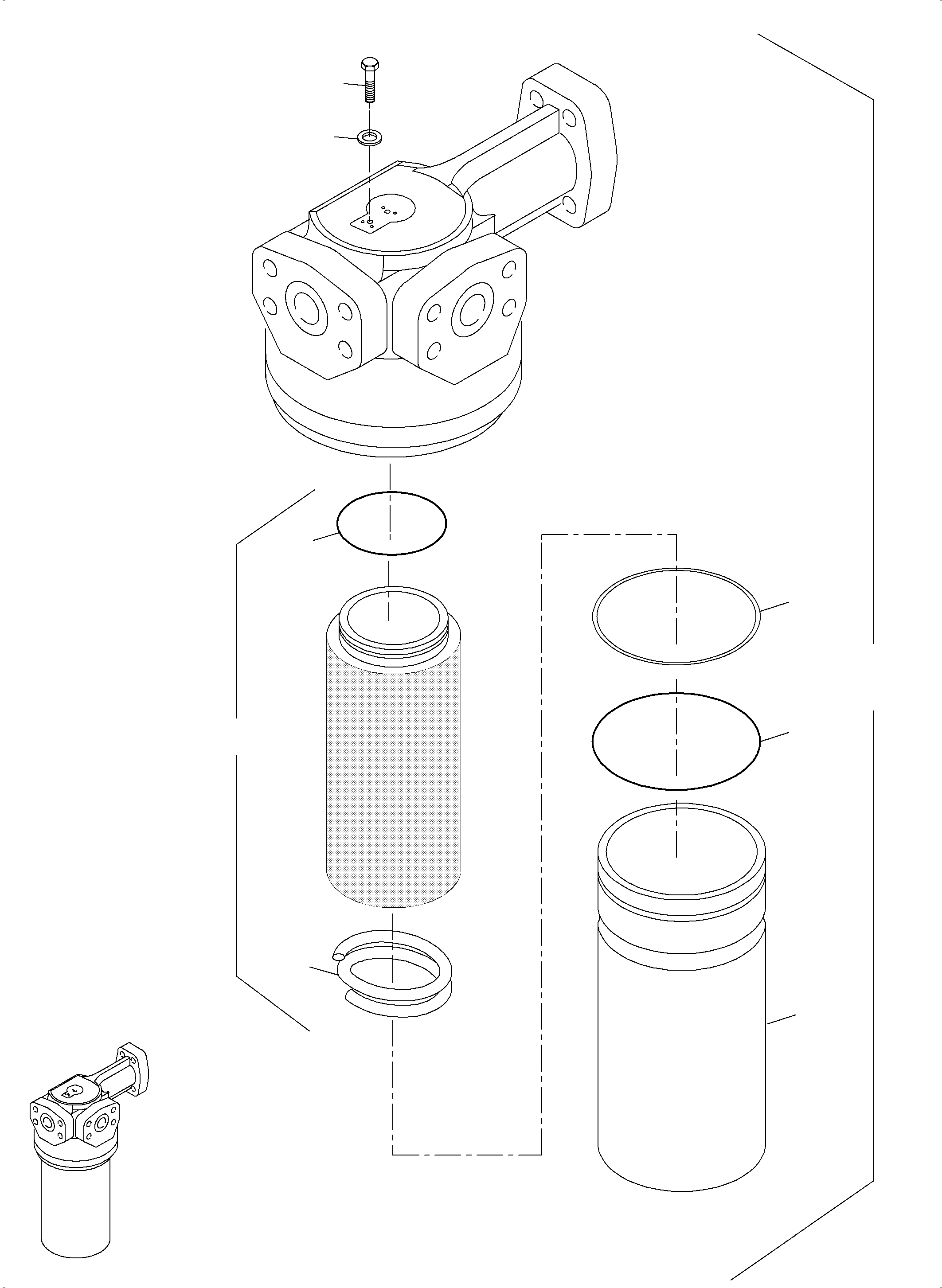 Komatsu parts book diagram for PC3000-6 S/N 06279: H. P. FILTER