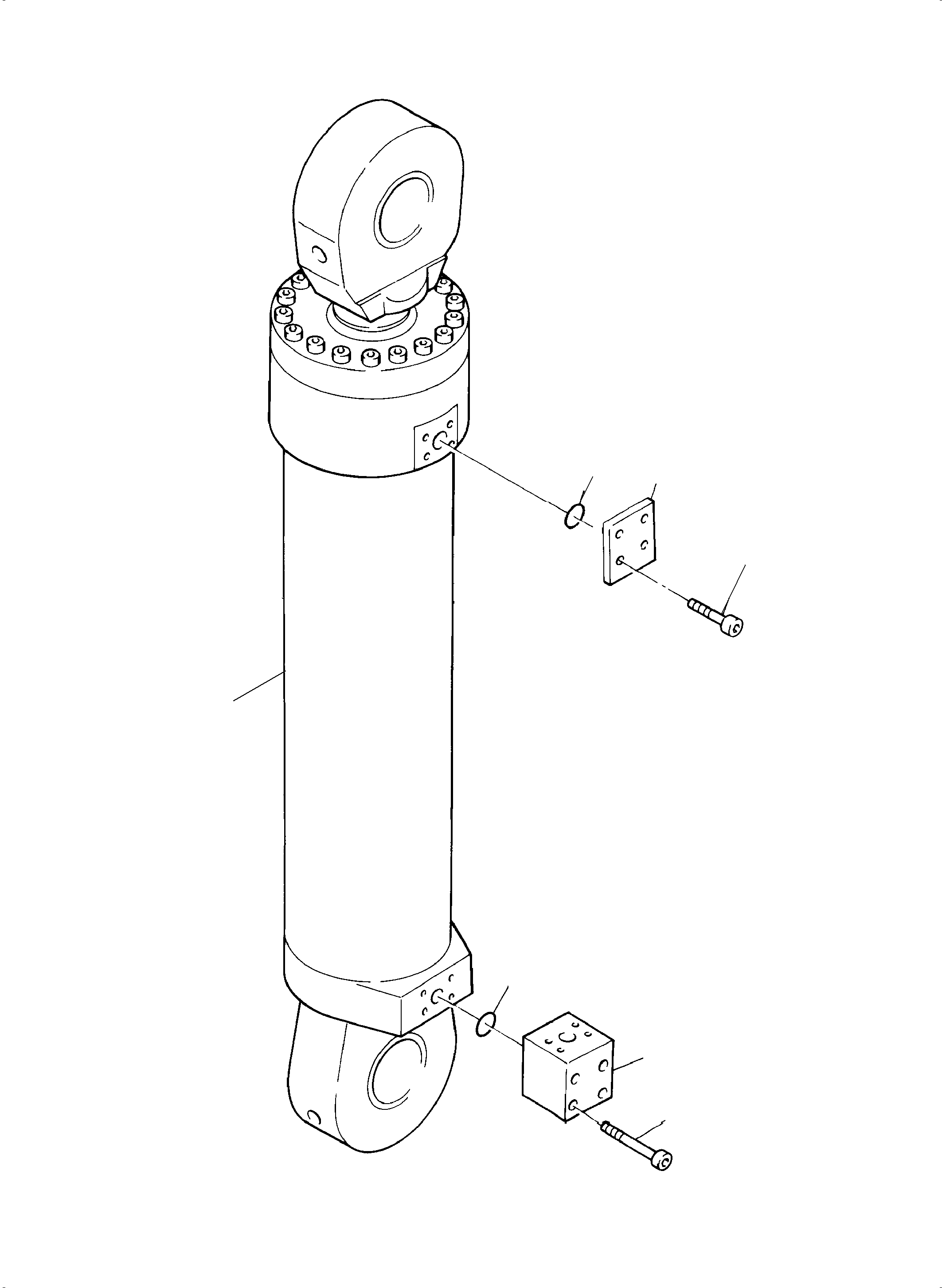 Komatsu parts book diagram for PC3000-6 S/N 06279: CLAM CYLINDER, R.H. +L.H.
