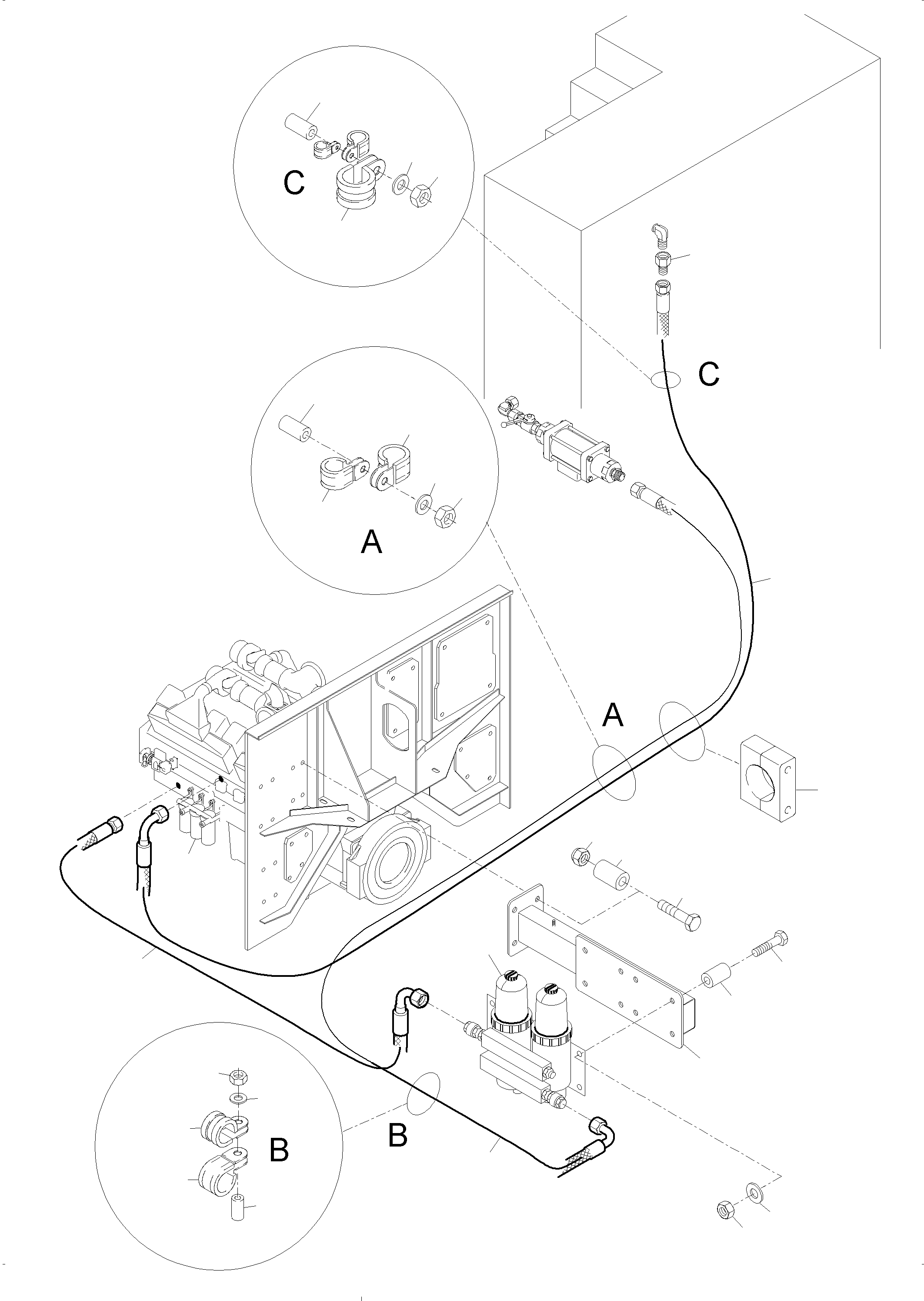 Komatsu parts book diagram for PC3000-6 S/N 06279: FUEL LINES