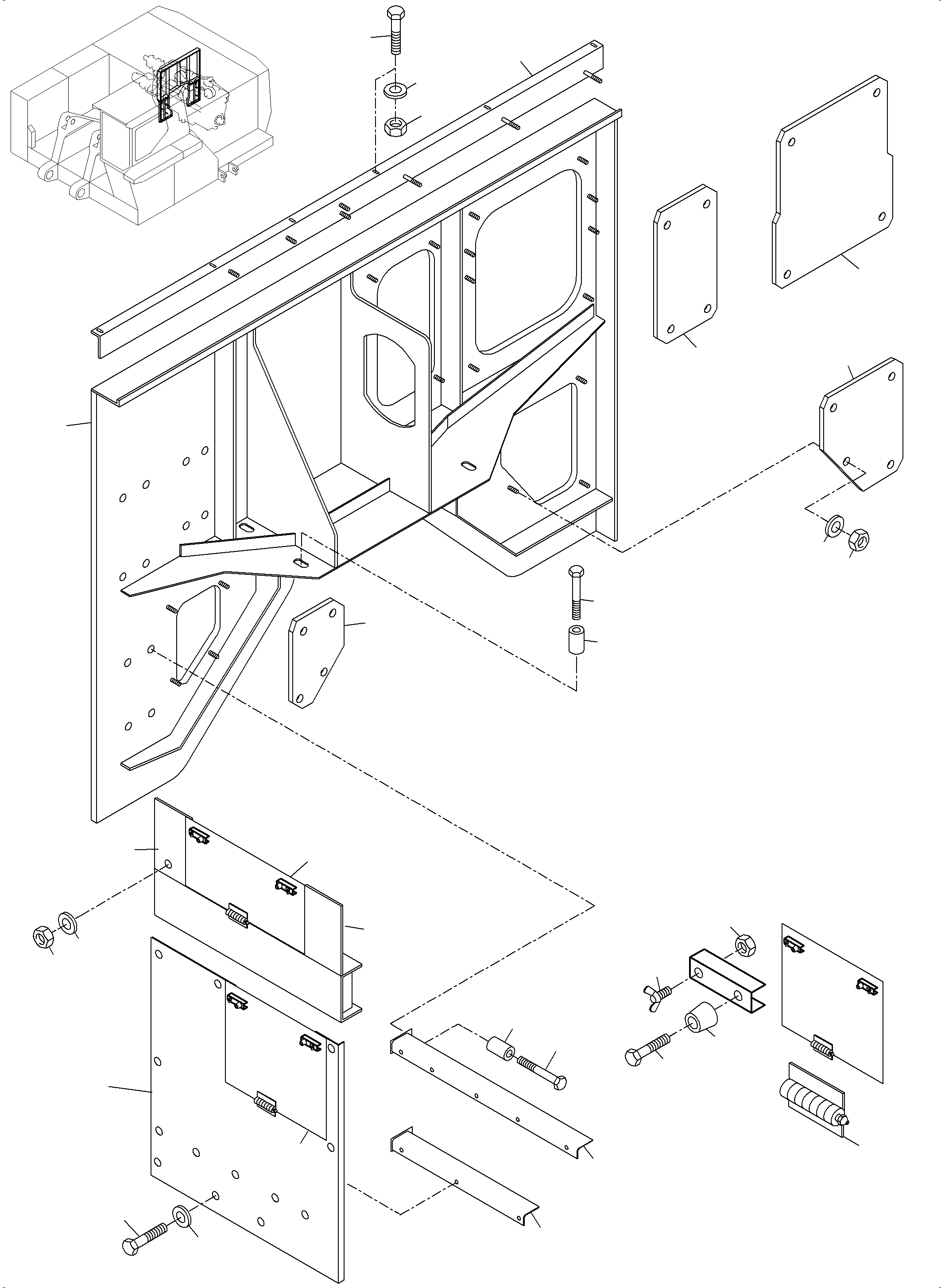 Komatsu parts book diagram for PC3000-6 S/N 06279: FIRE WALL