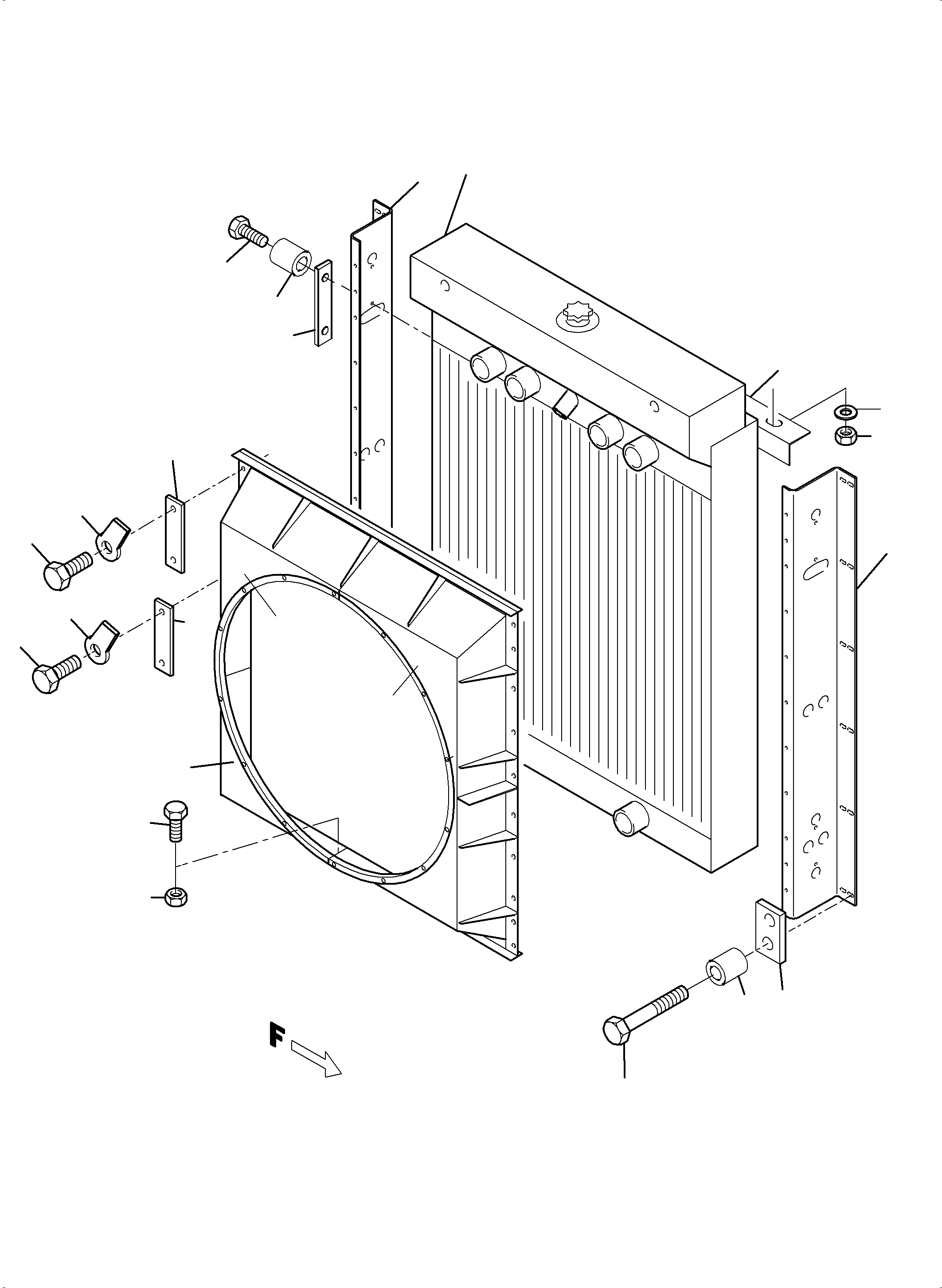 Komatsu parts book diagram for PC3000-6 S/N 06279: RADIATOR ARRANGEMENT