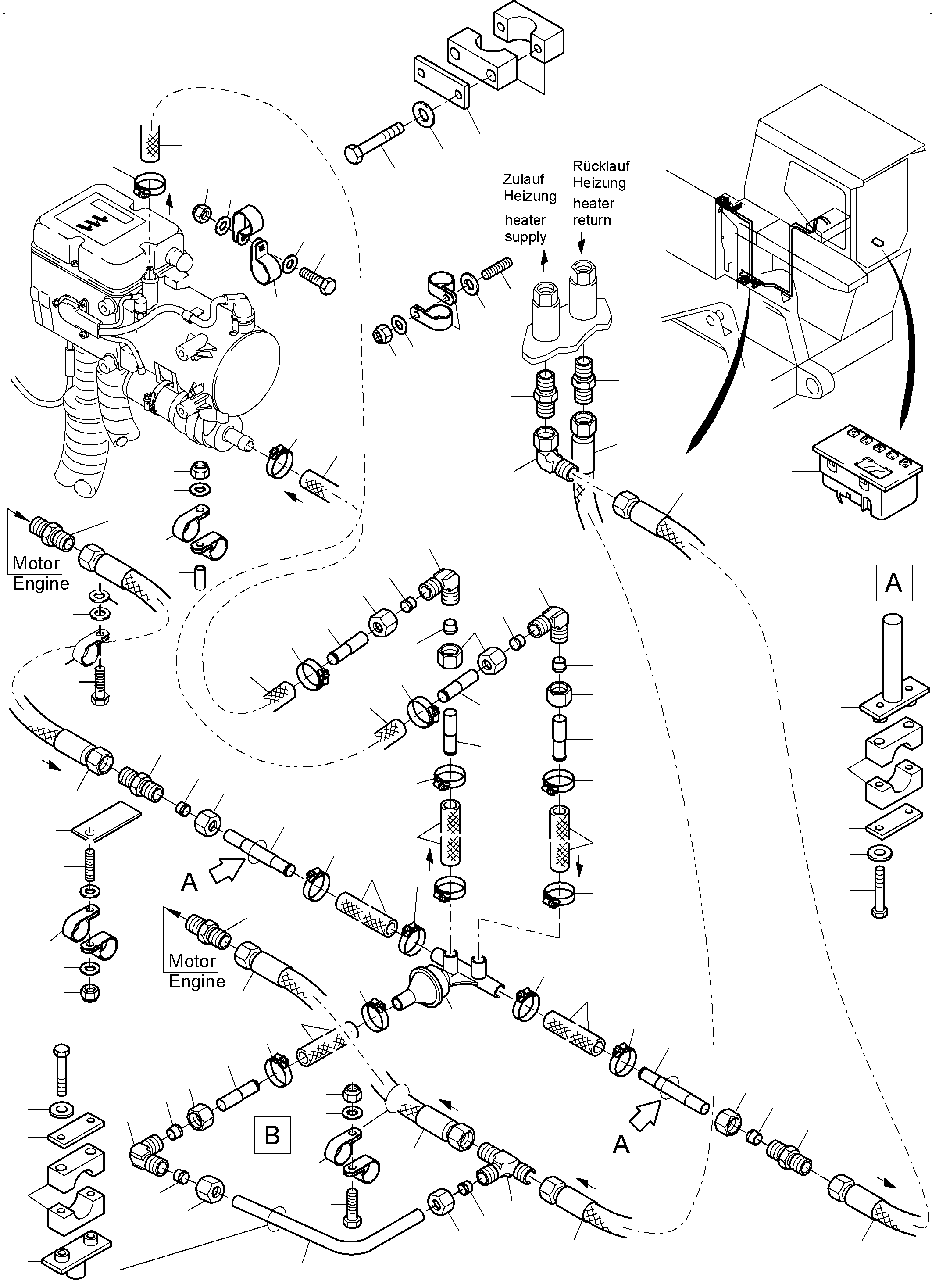 Komatsu parts book diagram for PC3000-6 S/N 06279: HEATER SYSTEM CAB